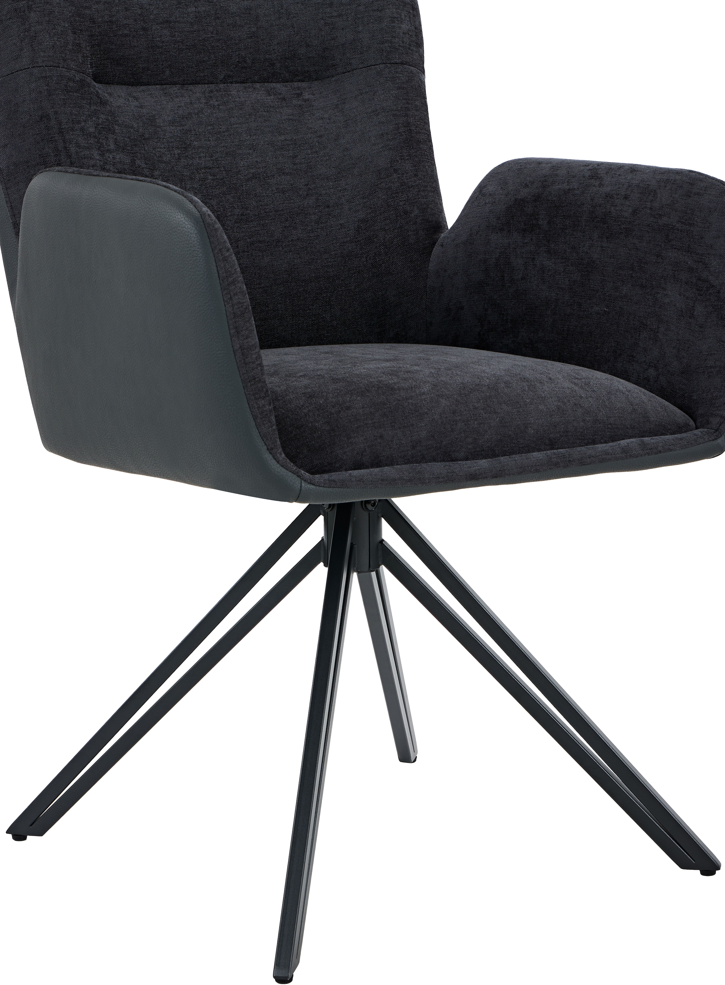 HELA Chaise pivotante »MILAZZO« (Ensemble) 2 cuisfauteuil pivotant avec accoudoirs (360°), combinaison de matériaux, structure en V