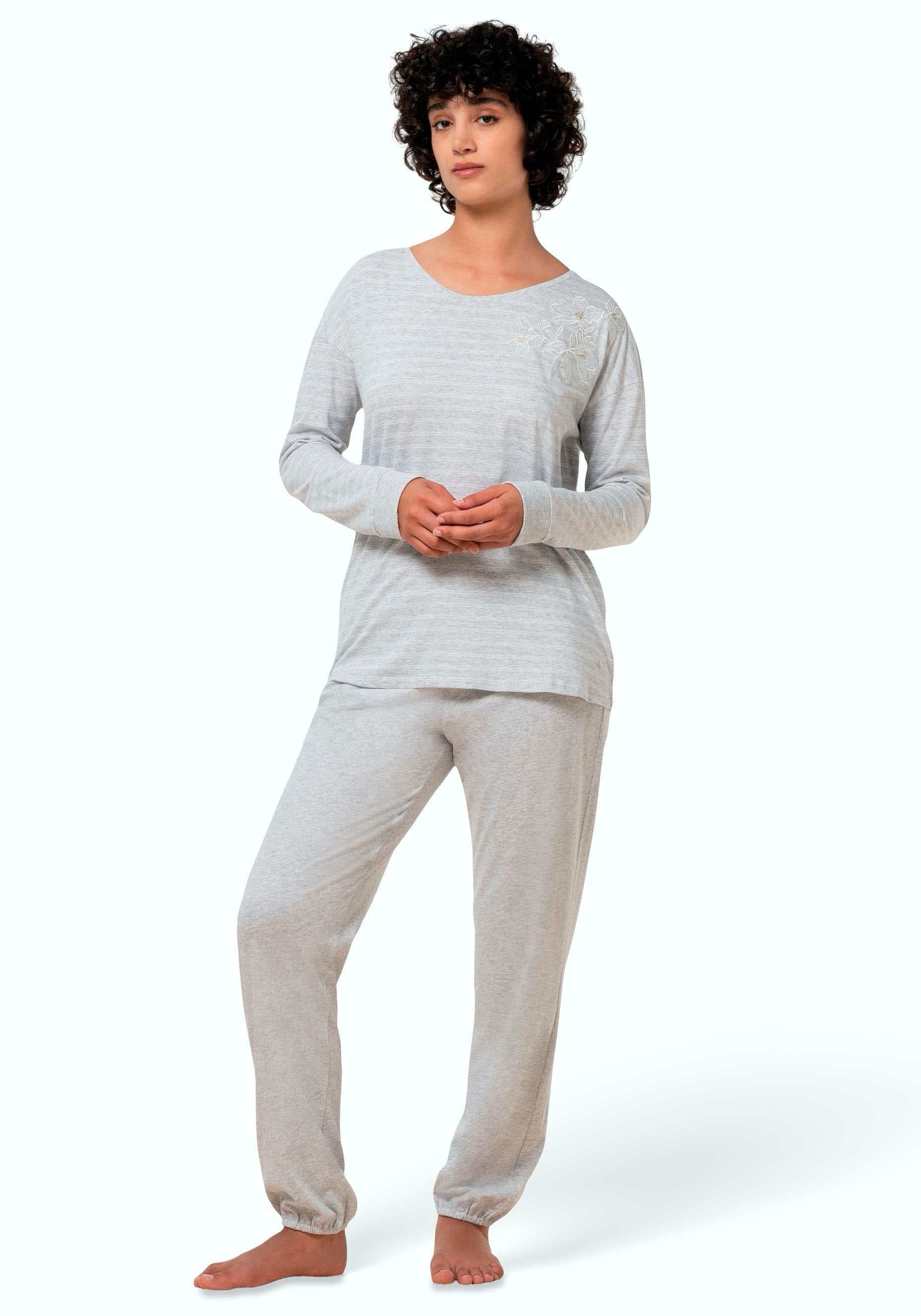 Pyjama »Sets PK LSL 10 X«, (2 tlg.), Damen-Schlafanzug, gestreift