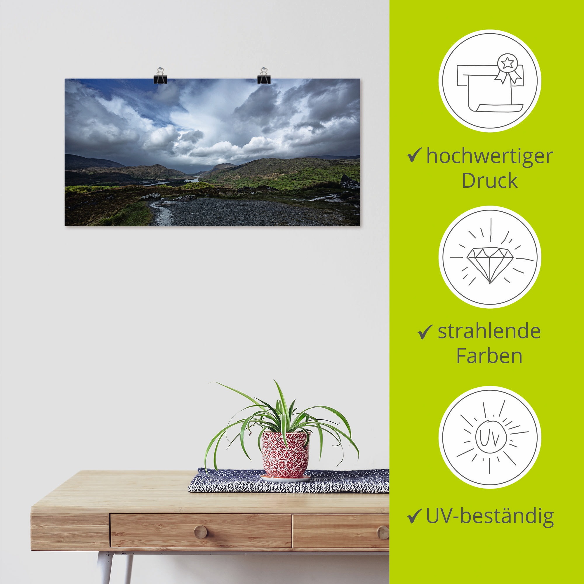 Artland Poster »Irland - Natur pur«, Europa, (1 St.), als Leinwandbild, Wandaufkleber oder Poster in versch. Grössen