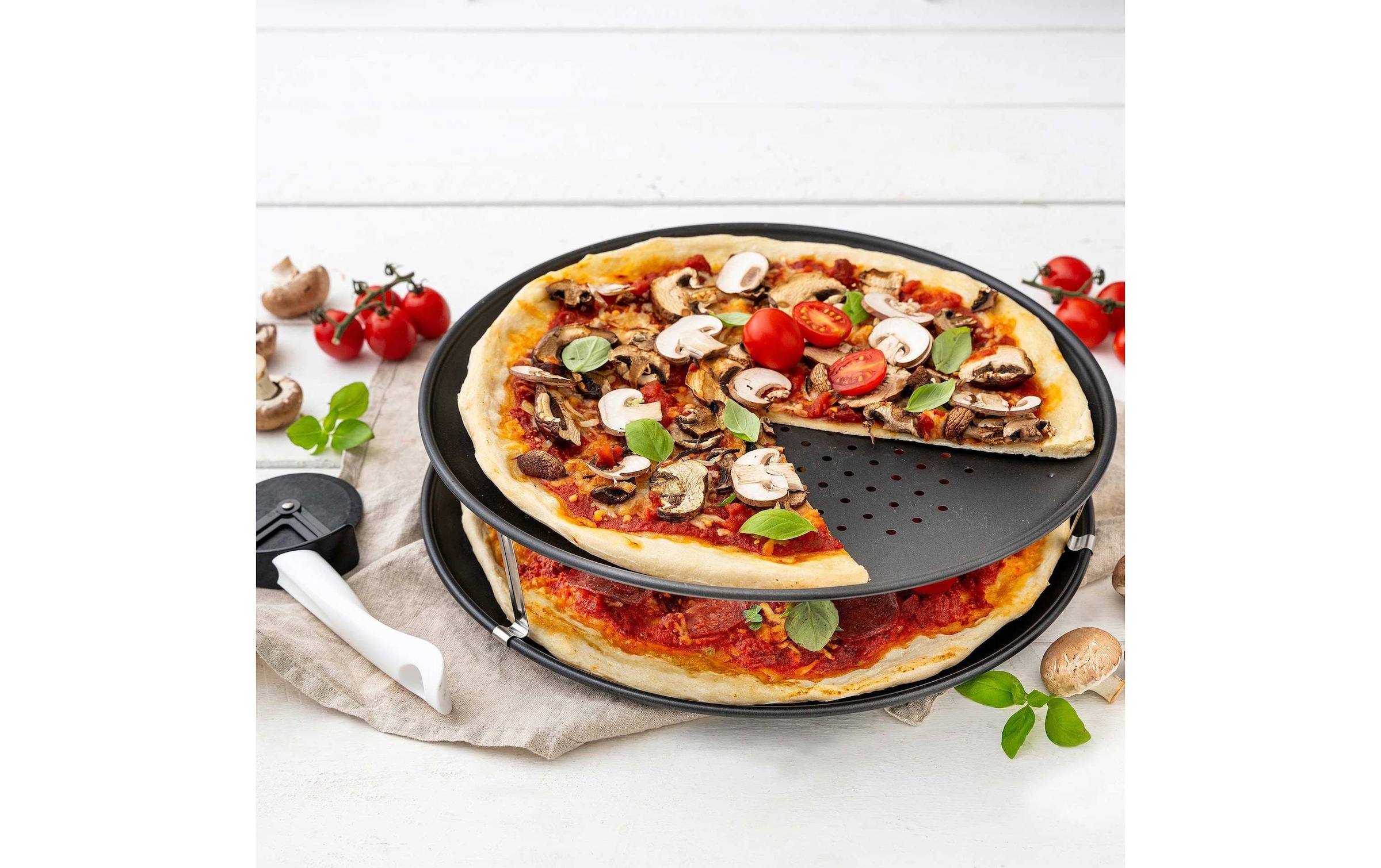 Zenker Pizzablech »Special – Countries Ø 32 cm, 3-teilig«, Stahlblech