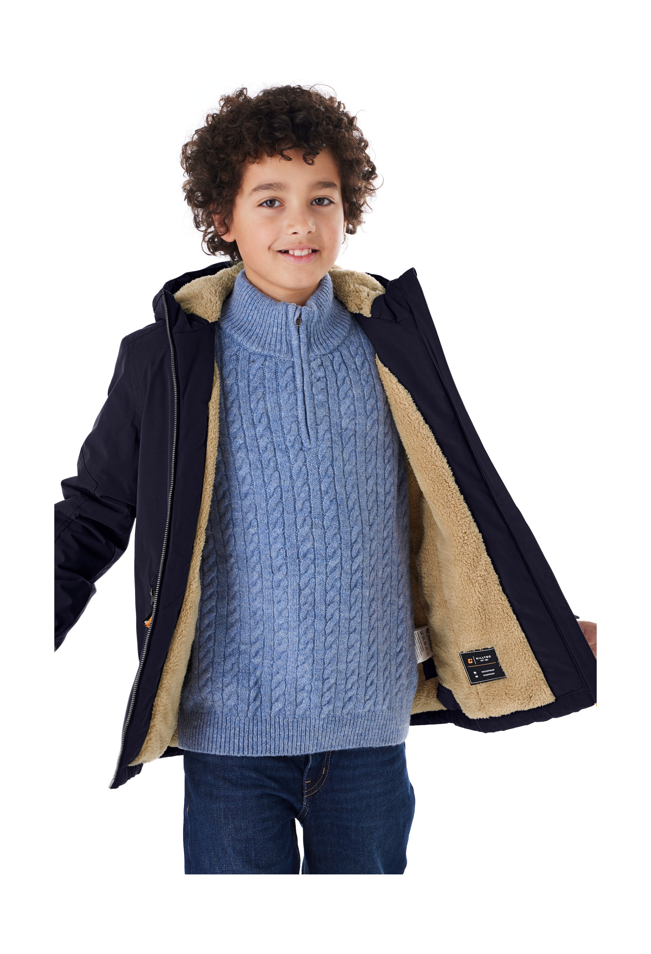 Killtec Funktionsjacke »KOW 377 BYS JCKT«, Wasserdichte Funktionsjacke mit Kapuze, warmem Futter und Kinnschutz