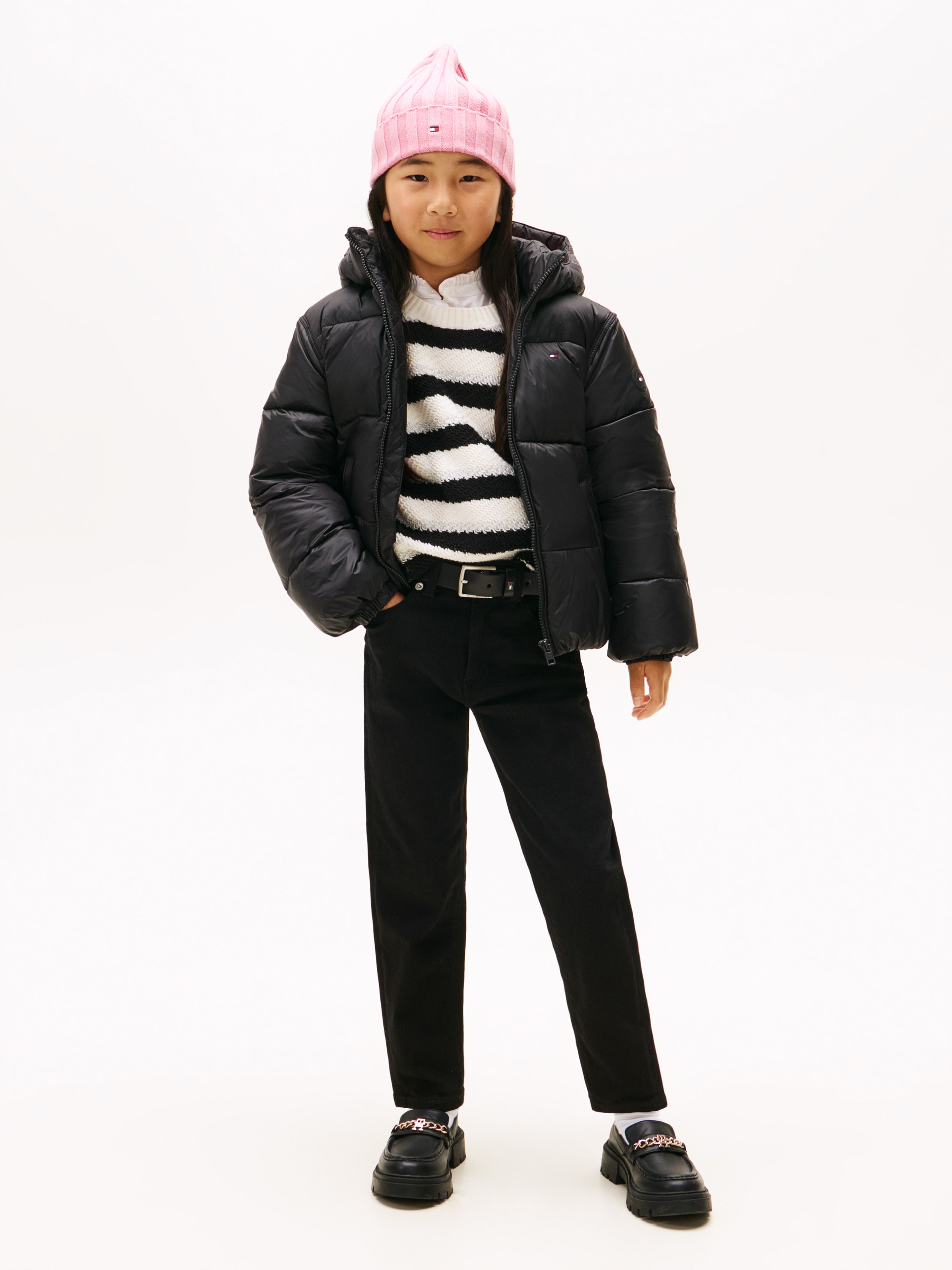 Tommy Hilfiger Veste matelassée »HOODED SHINY PUFFER JACKET« mit Kapuze Kinder bis 16 Jahre
