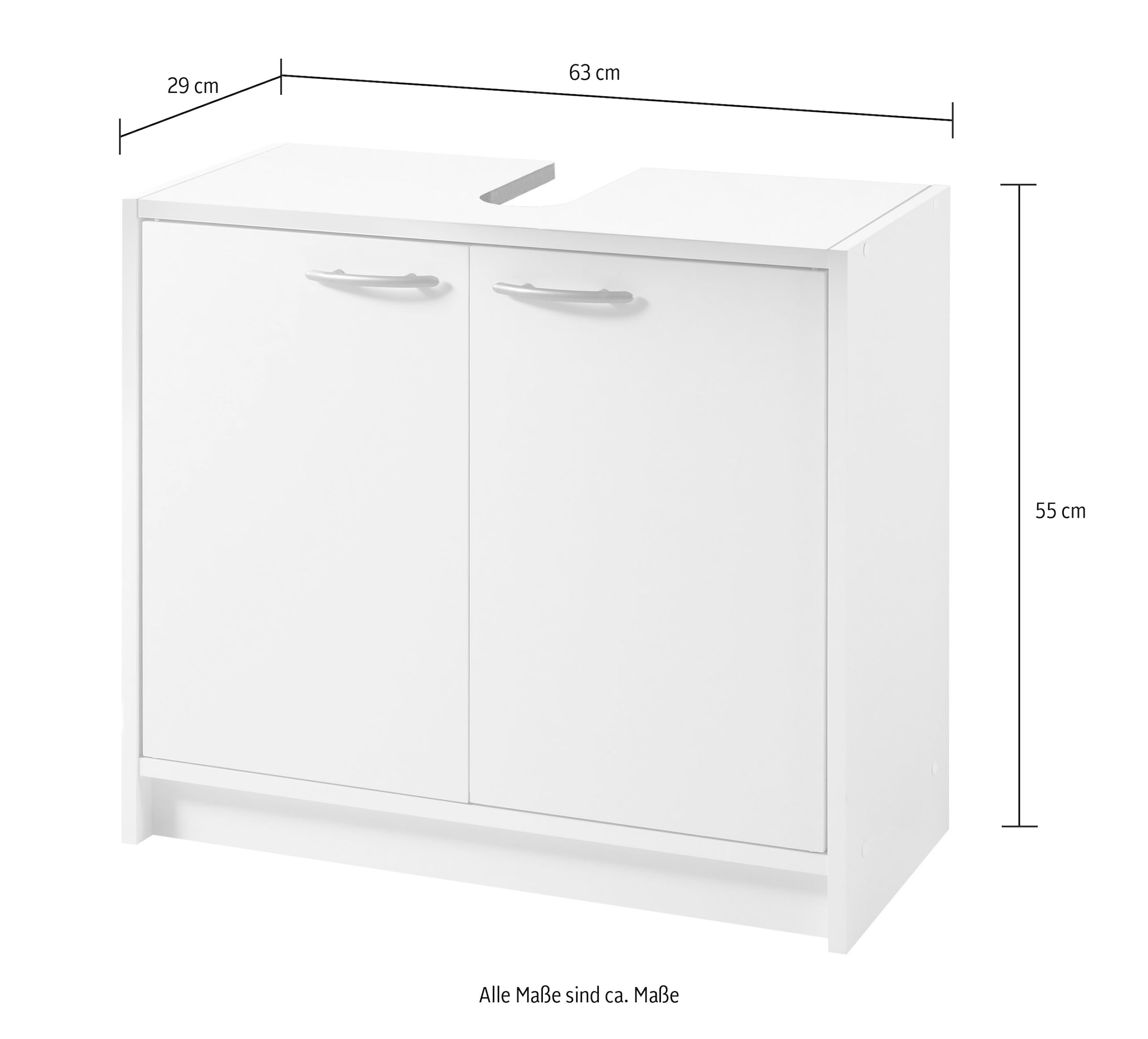 BASIC by Balculina Waschbeckenunterschrank »Smash, Breite 63 cm« 1 Stk. tlg. mit 2 Türen
