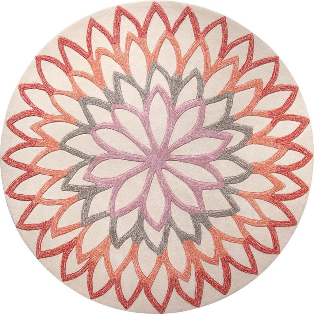 Esprit Teppich »Lotus Flower«, rund, handgearbeiteter Konturenschnitt, Wohnzimmer