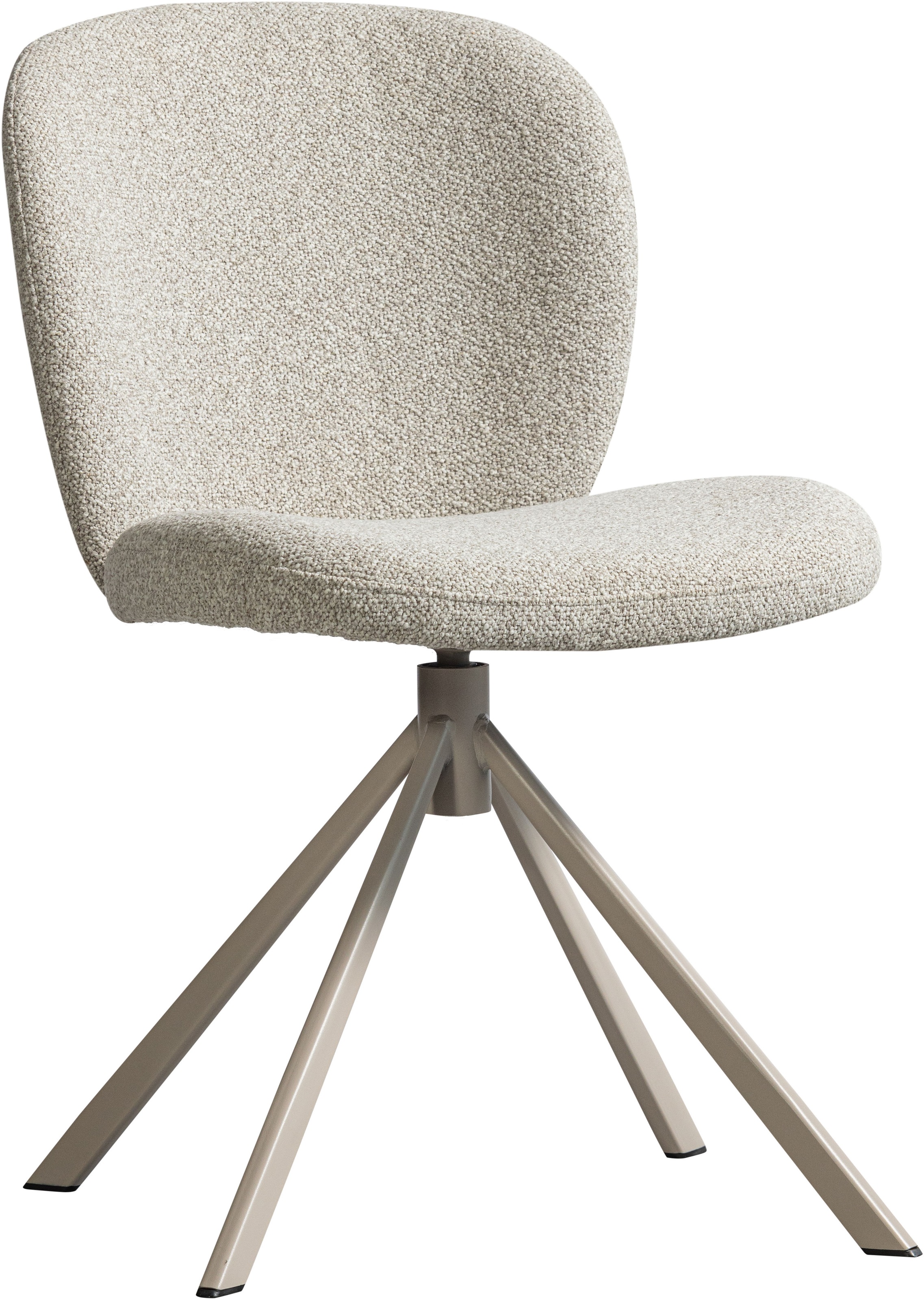 Image of WOOOD Esszimmerstuhl "Femke mit Chenille-Bezug und Drehmechanismus 58 x 65 x 80 cm (2er-Set)" (Set) 2 Stk.Polsterstuhl mit Drehfuss, aus weichem Bouclé-Stoff, Höhe 80 cm