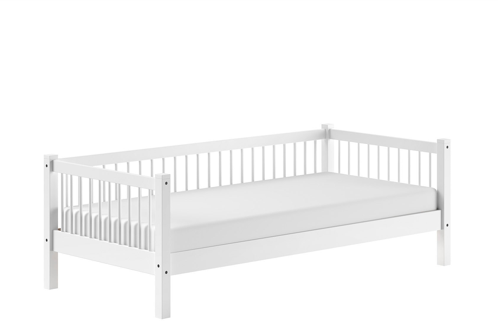 Vipack Einzelbett Made in Europe,  mit LF 90x200 cm, wahlweise mit o. ohne Bettschublade, Buche weiss