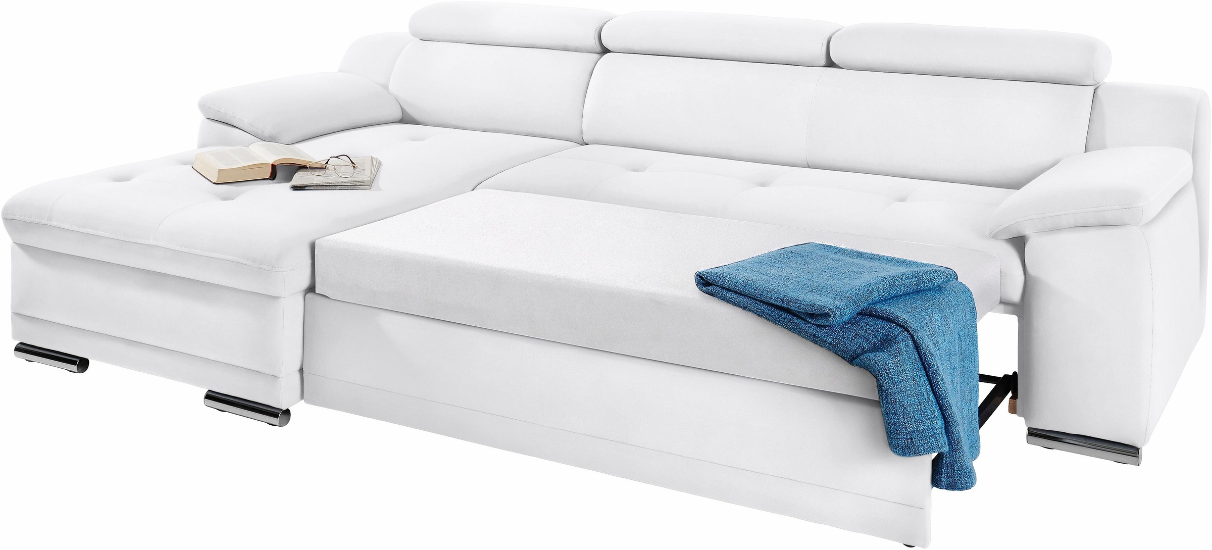 sit&more Ecksofa »Top Andiamo L-Form«, wahlweise mit Bettfunktion, inklusive Kopfteilverstellung