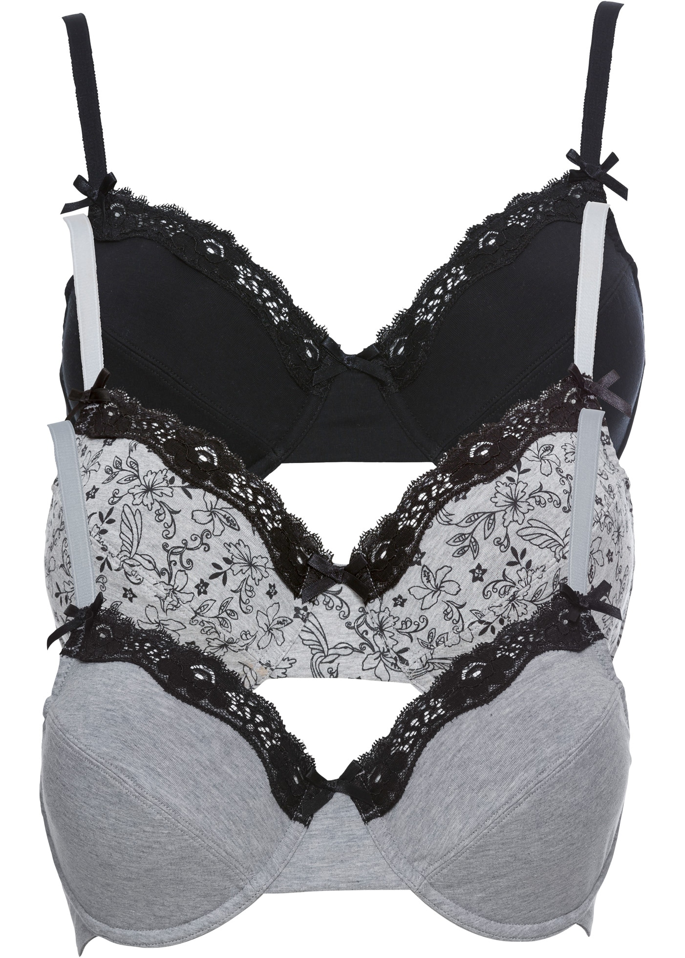 bonprix Büstenhebe »BH mit Bügel mit Baumwolle (3er Pack)« Packung, 3, 3 Stk. BH mit Bügel mit Baumwolle (3er Pack)