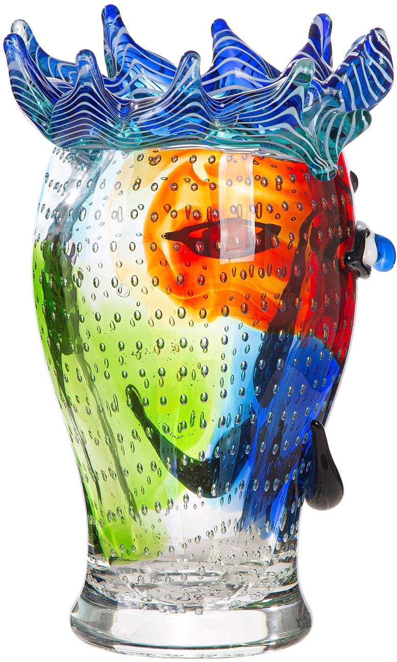 GILDE Tischvase »Gesichtsvase Donald grün; rot H. 29 cm«