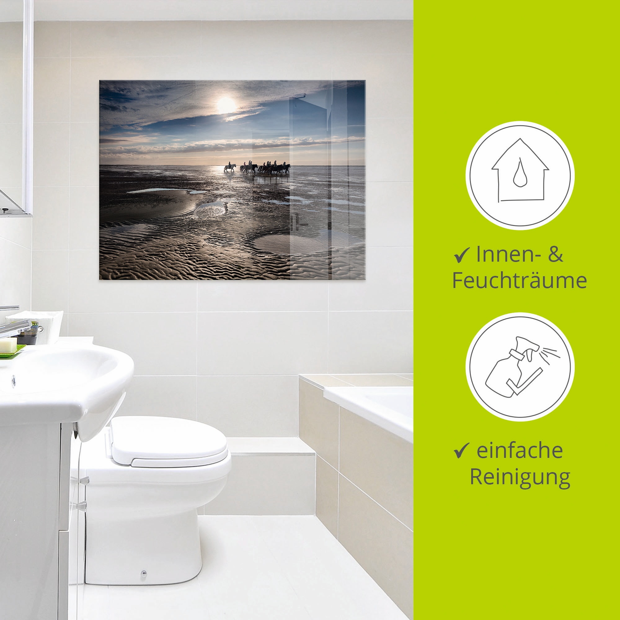 Artland Glasbild »Freiheit am Meer«, Strand, (1 St.), in verschiedenen Grössen