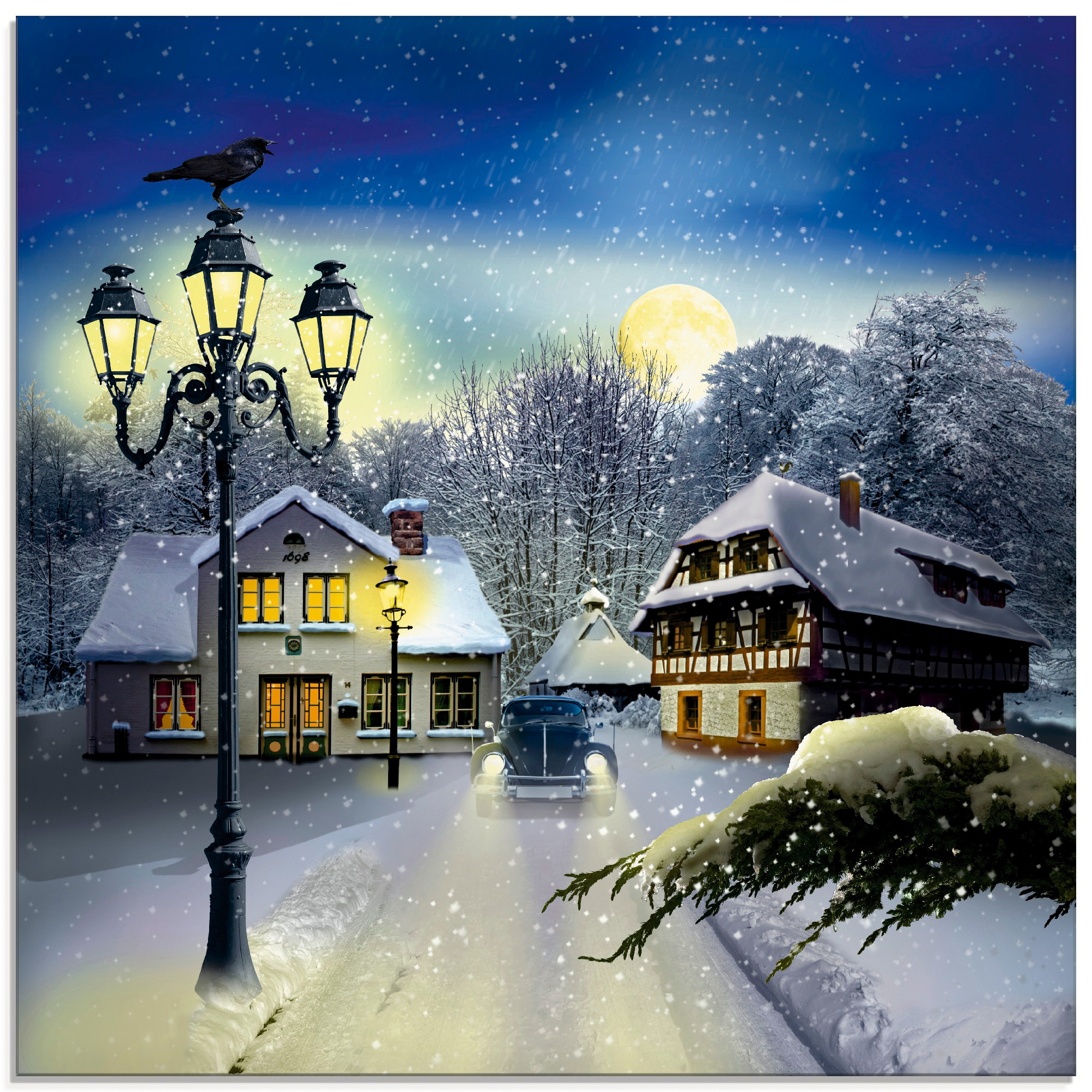 Image of Artland Glasbild "Winterzeit" Vier Jahreszeiten 1 Stk. tlg. in verschiedenen Grössen