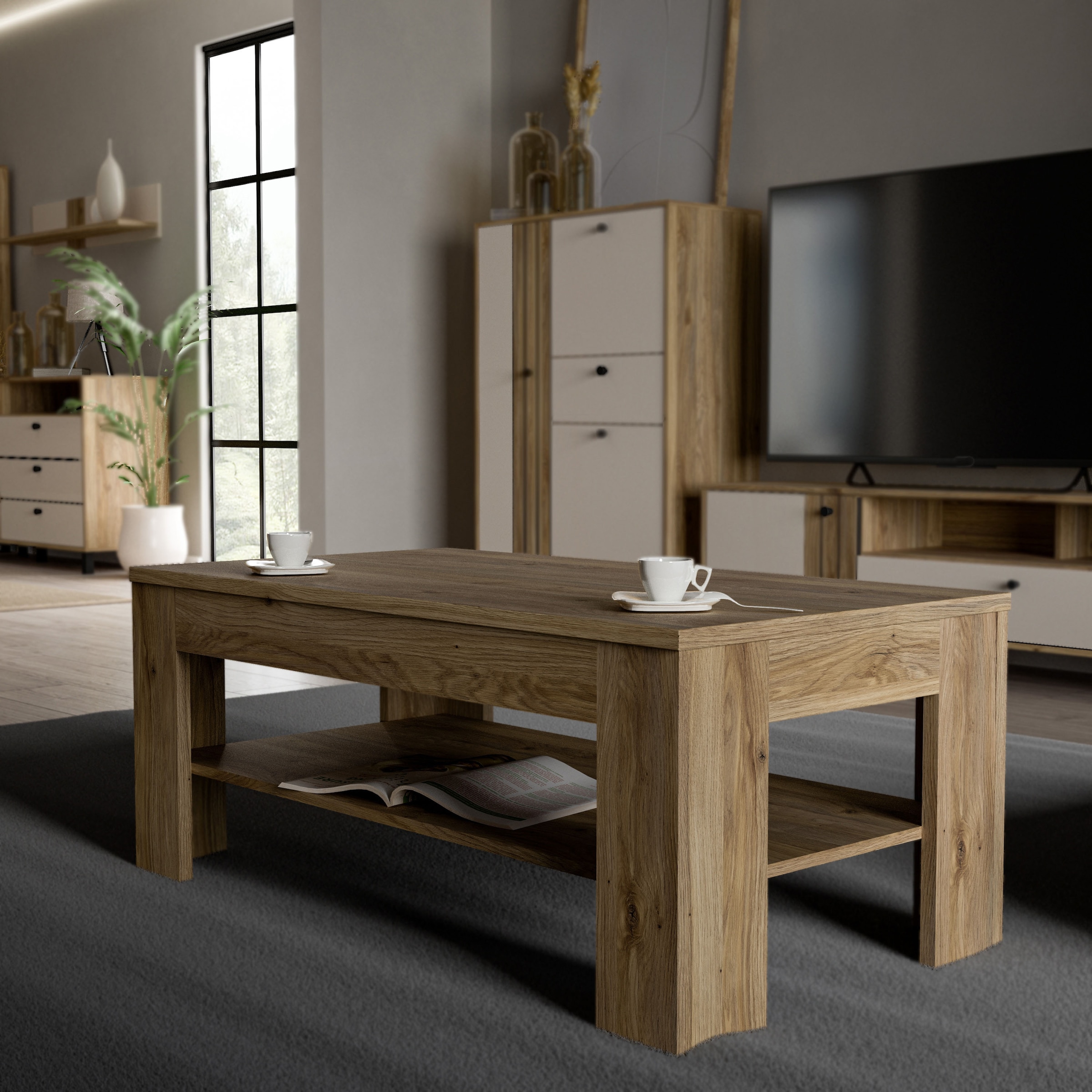Image of FORTE Couchtisch "Killarney" Breite 110 cm, Ablage, pflegeleicht, einfache Montage