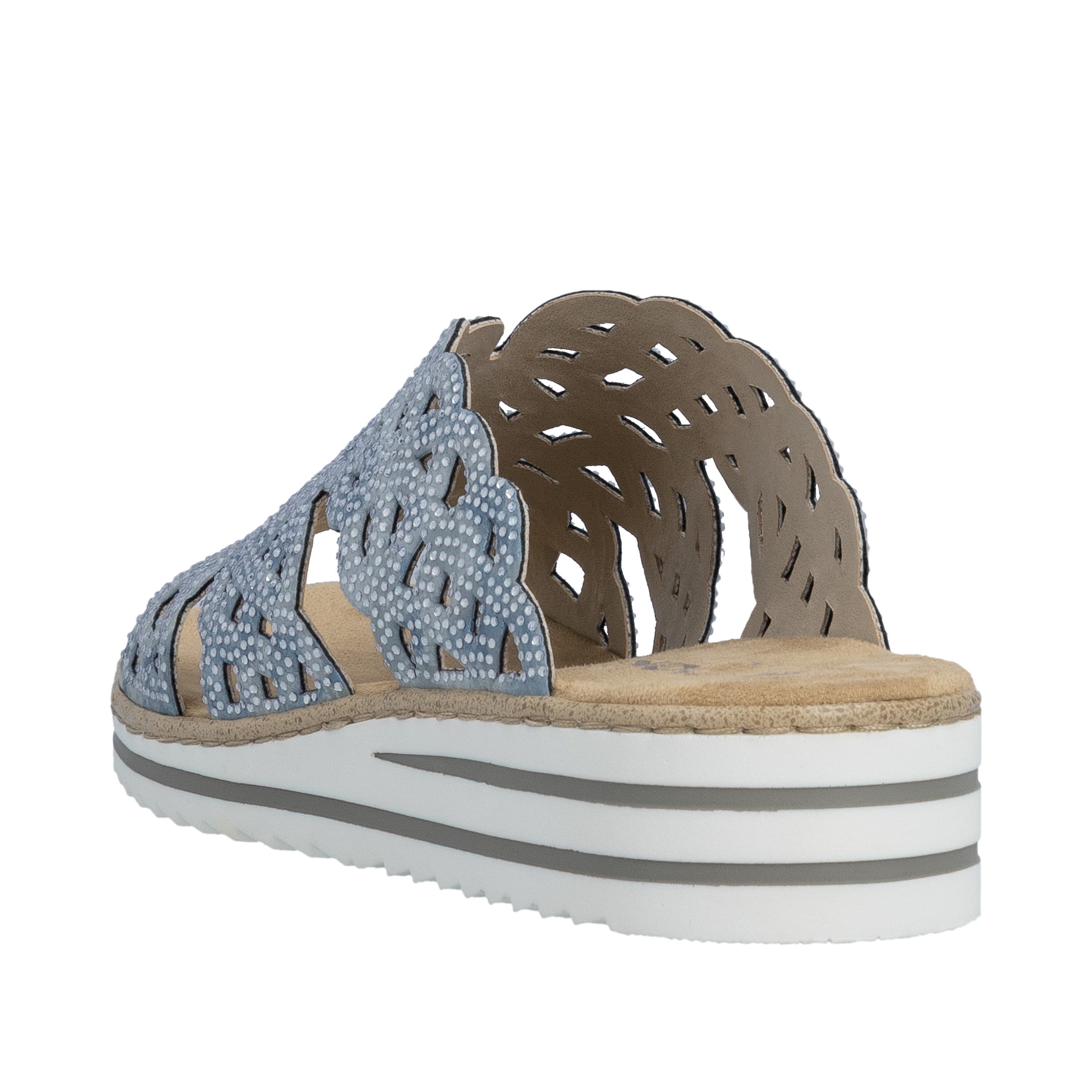 Rieker Pantolette  chaussure d'été, chaussure de plage, chausson, talon compensé, avec strass