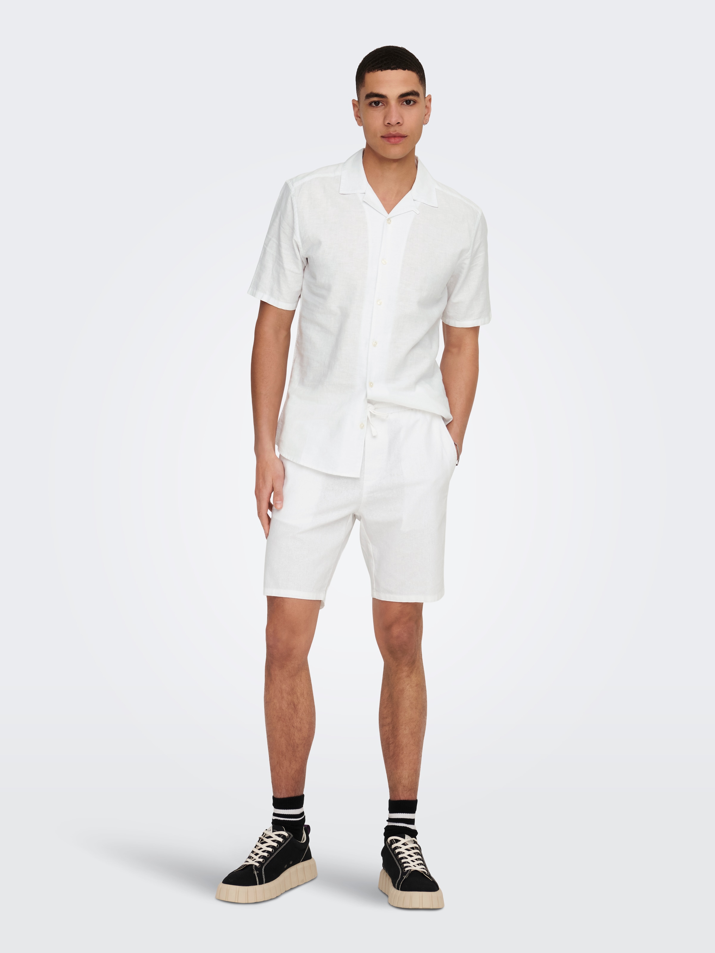 ONLY & SONS Shorts »ONSLINUS 0007 COT LIN SHORTS NOOS«  Baumwolle mit Leinen,  normal geschnitten