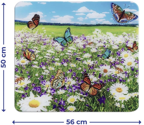 Maximex Schneide- und Abdeckplatte »Modell Sommerwiese«, Spritzschutz, Herdblende, Schneidbrett, für Glaskeramik-Kochfelder