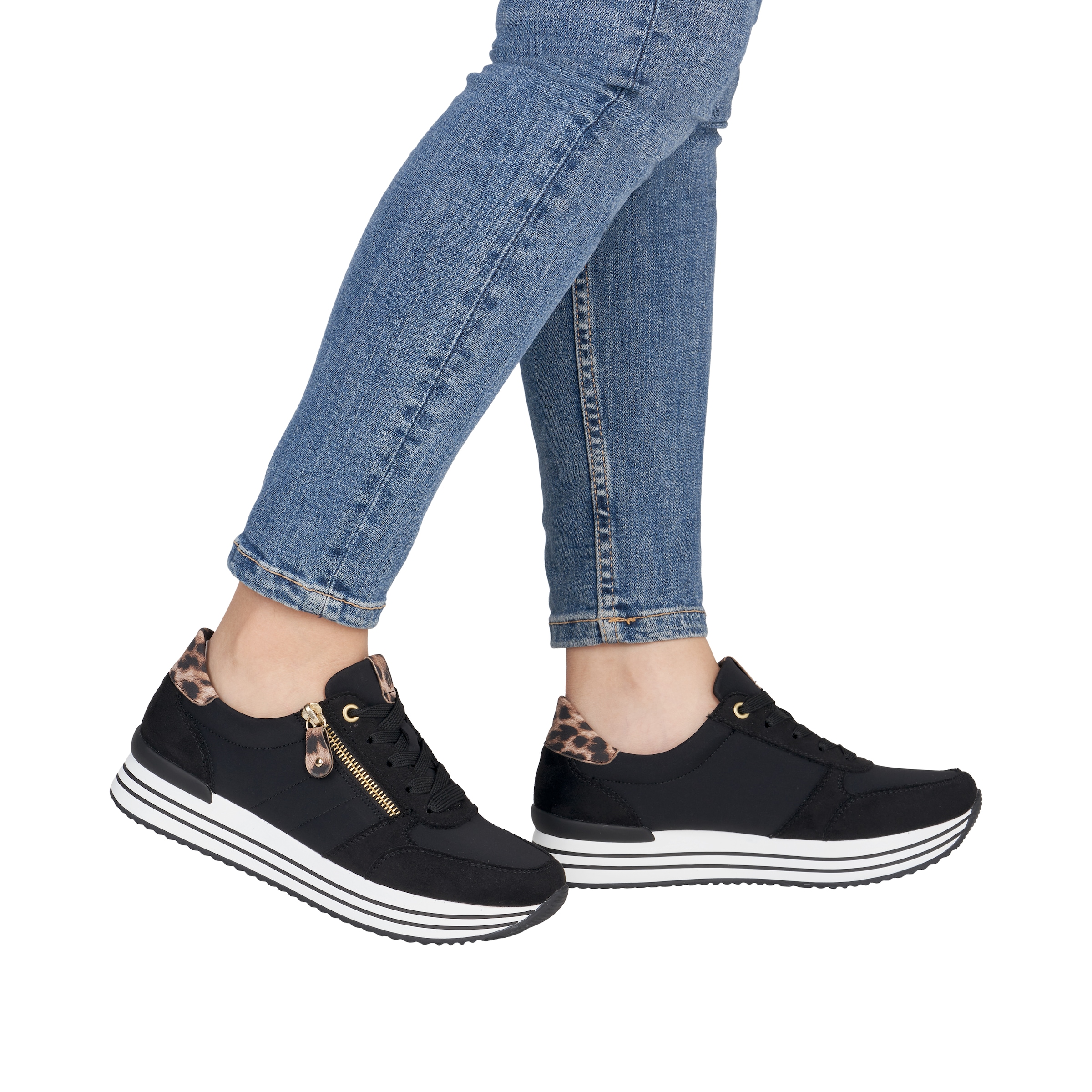 Remonte Baskets à plateforme  Chaussure de loisir, chaussure basse, à lacets avec fermeture éclair latérale