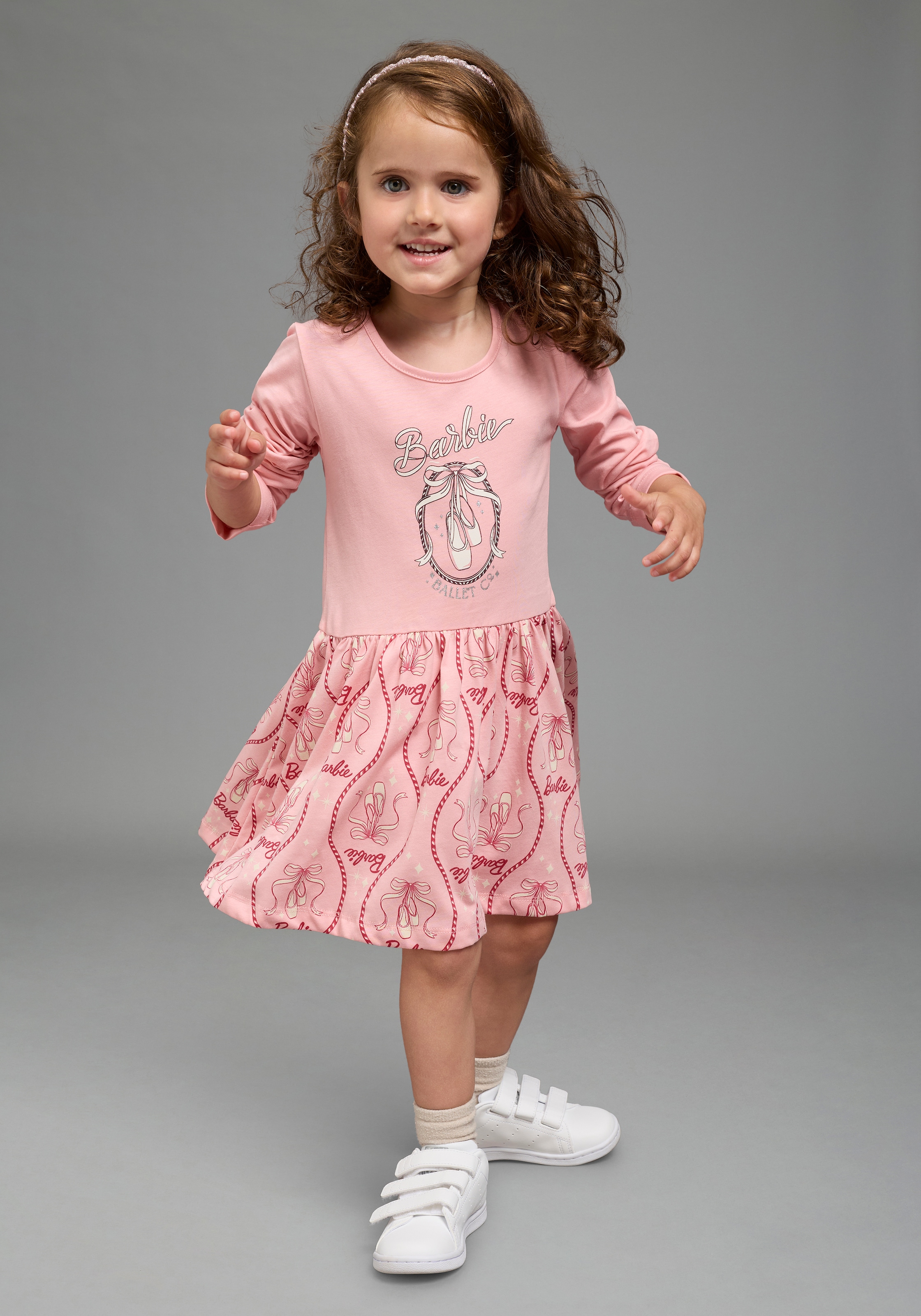 KIDSWORLD Jerseykleid »BARBIE Glitzerdruck Kleid, Mattel« BARBIE Nussknacker Shirtkleid mit Glitzerdruck, kniefrei