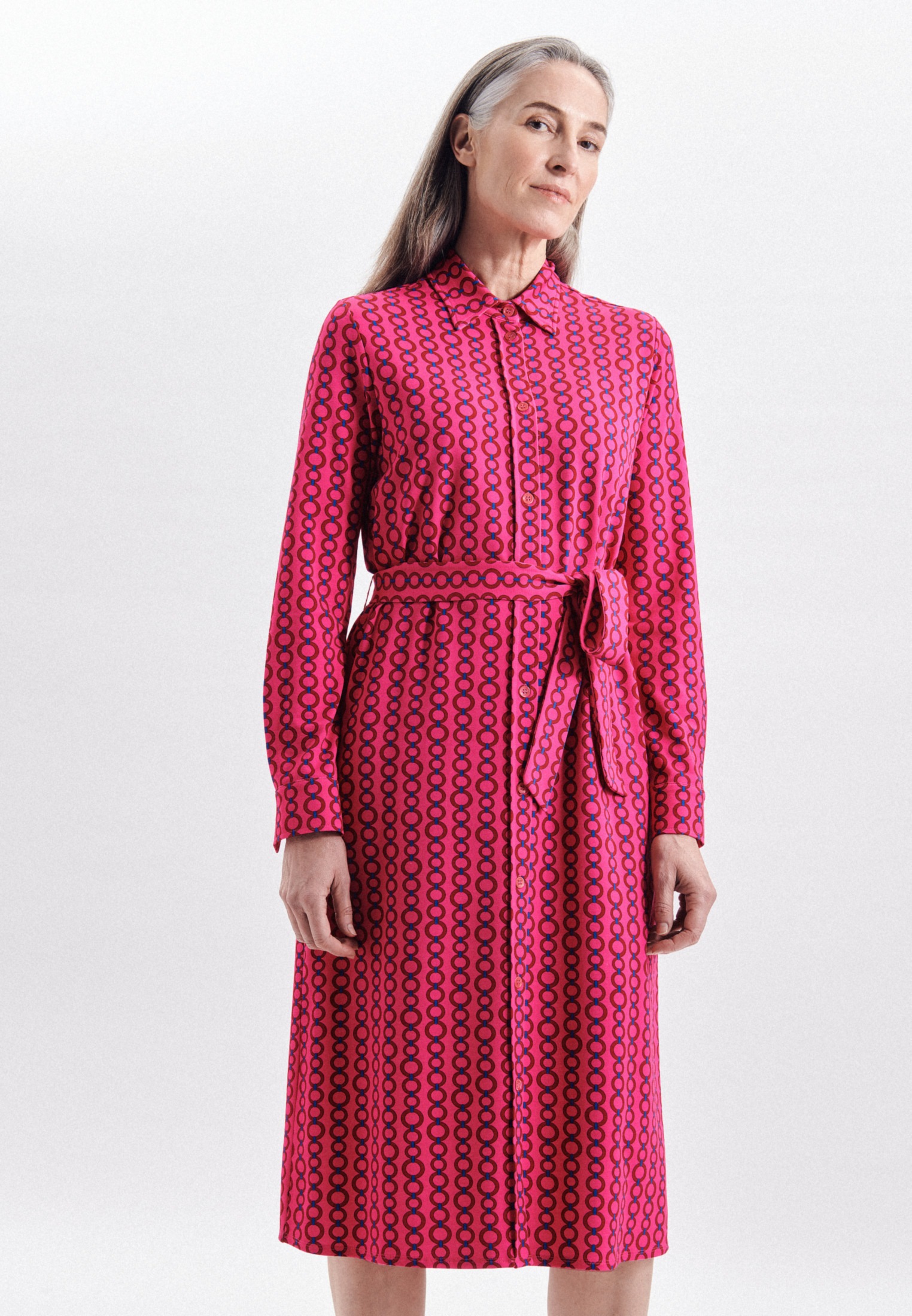 Image of seidensticker Sommerkleid »Schwarze Rose«, Langarm Kragen Kettenprint bei Ackermann Versand Schweiz