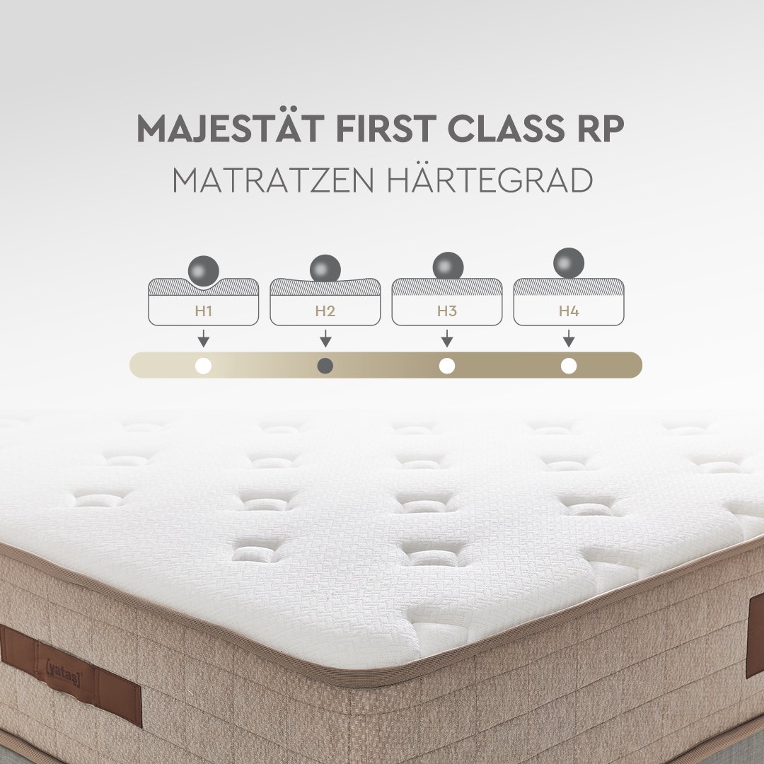 Yatas Bedding Taschenfederkernmatratze »Majestät First Class, Matratze 90x200, 140x200 cm & weitere Grössen«, 30 cm hoch, Raumgewicht: 28 kg/m³, 406 Federn, (1 St., 1-tlg.), H2, wendbar, ergonomisch, atmungsaktiv
