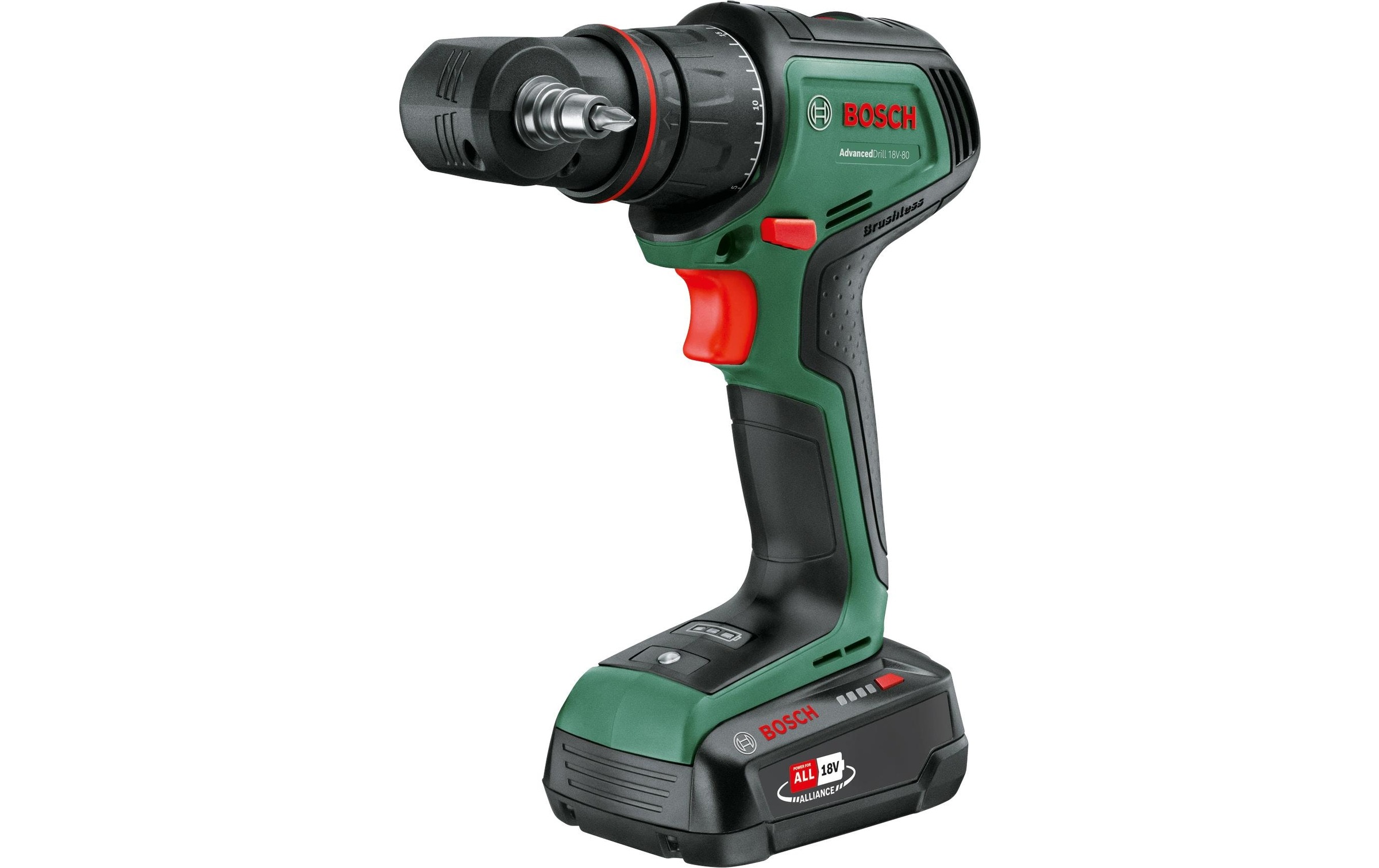 BOSCH Bohrschraube »»AdvancedDrill 18V-80 QuickSnap«« Inkl. 2x Akku PBA 18V 2,5Ah und Ladegerät