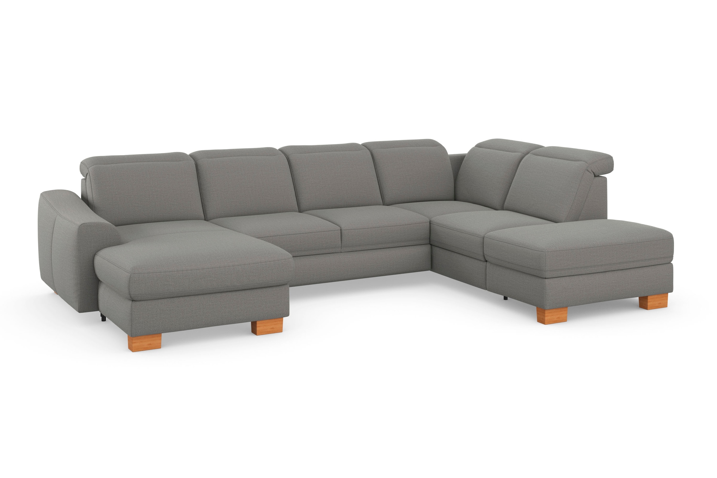 sit&more Wohnlandschaft »Dundee U-Form«, mit Federkern und Massivholzfüssen, wahlweise mit Kopfteilverstellung