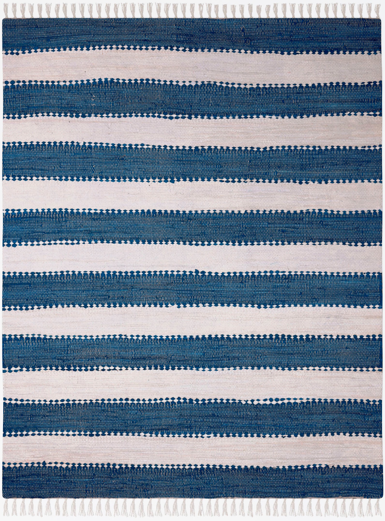 Myflair Möbel & Accessoires Teppich »Karim«, rechteckig, 10 mm Höhe, Handweb Teppich, gestreift, 90% Baumwolle, handgewebt, mit Fransen