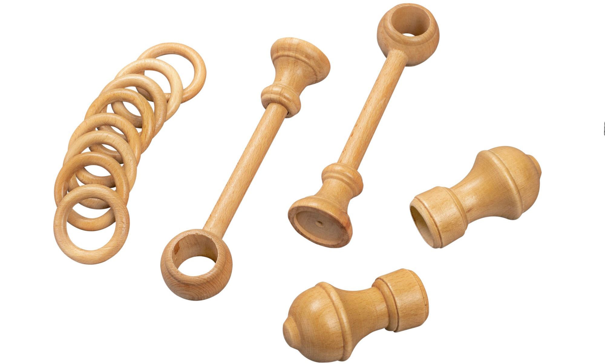 SN DECO GROUP Gardinenstange »Ares«, 1 läufig-läufig, Fixmass, 28 mm, Holz, verschiedene Längen und Farben, Komplettset
