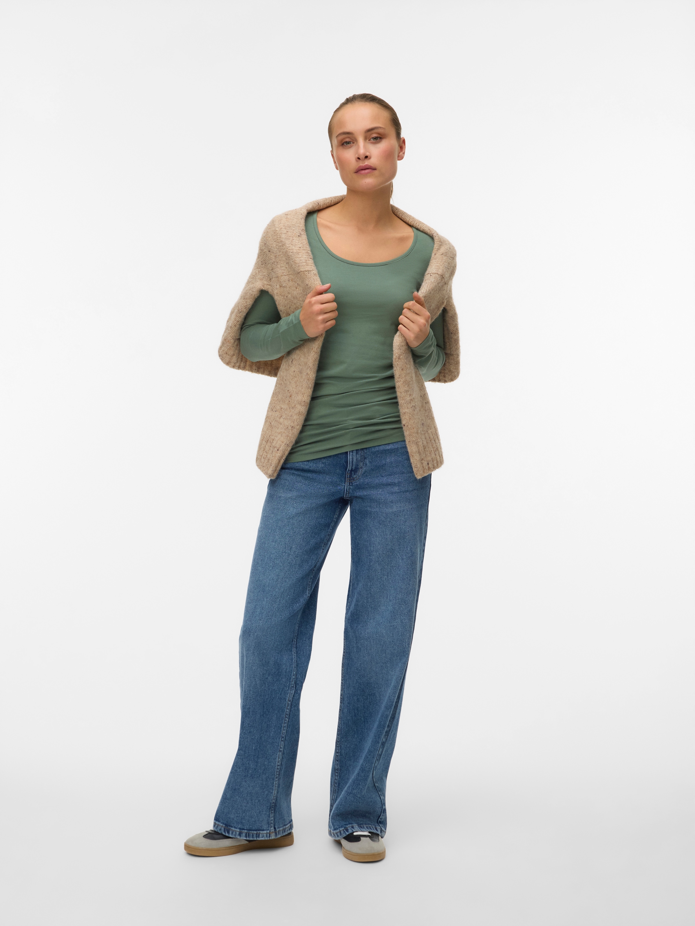 Vero Moda »VMMAXI MY LS SOFT LONG U-NECK  NOOS« mélange coton, coupe régulière