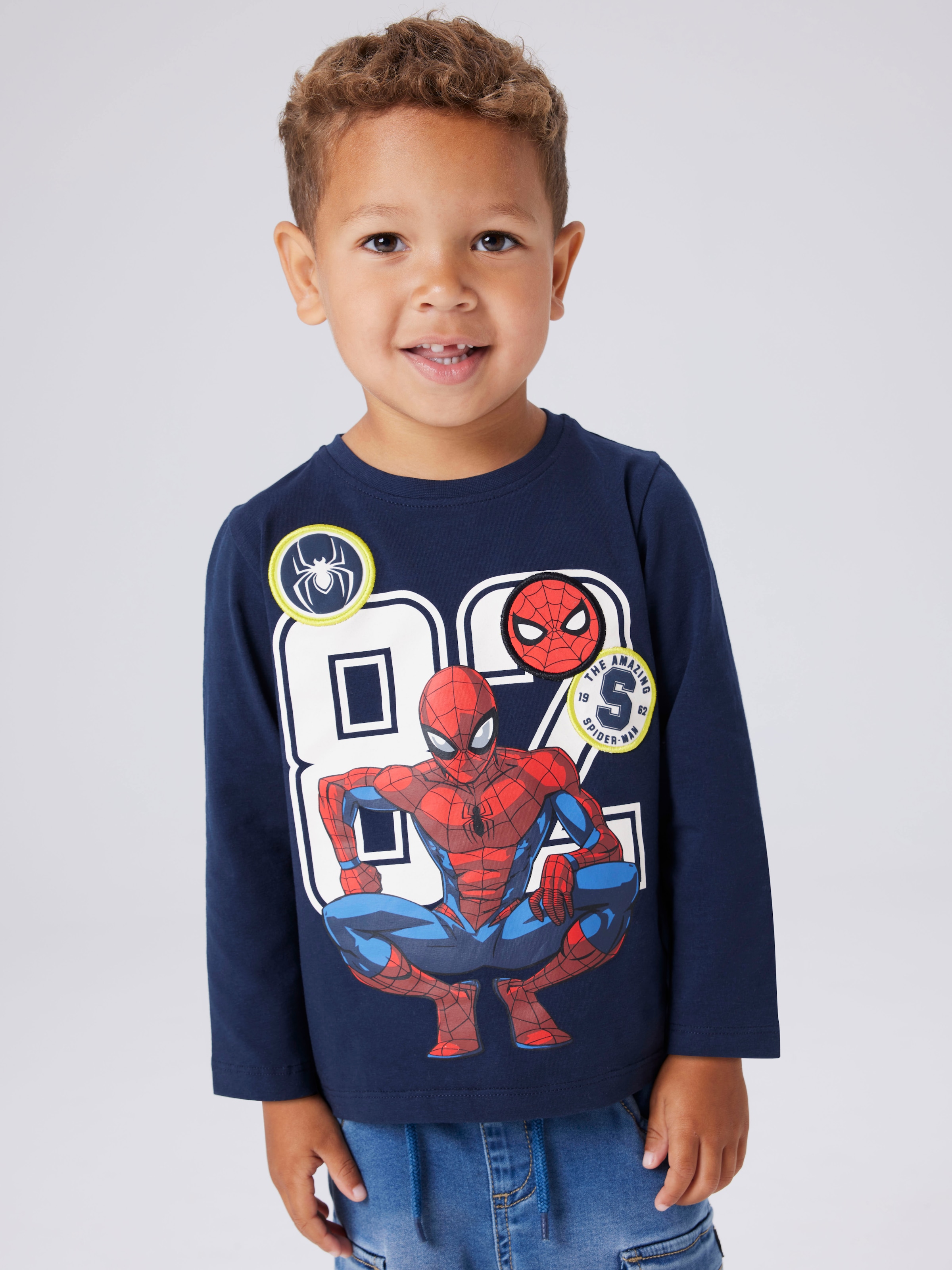 Image of Name It T-Shirt "NMMDEEP SPIDER LS NREG TOP BOX NOOS MAR"