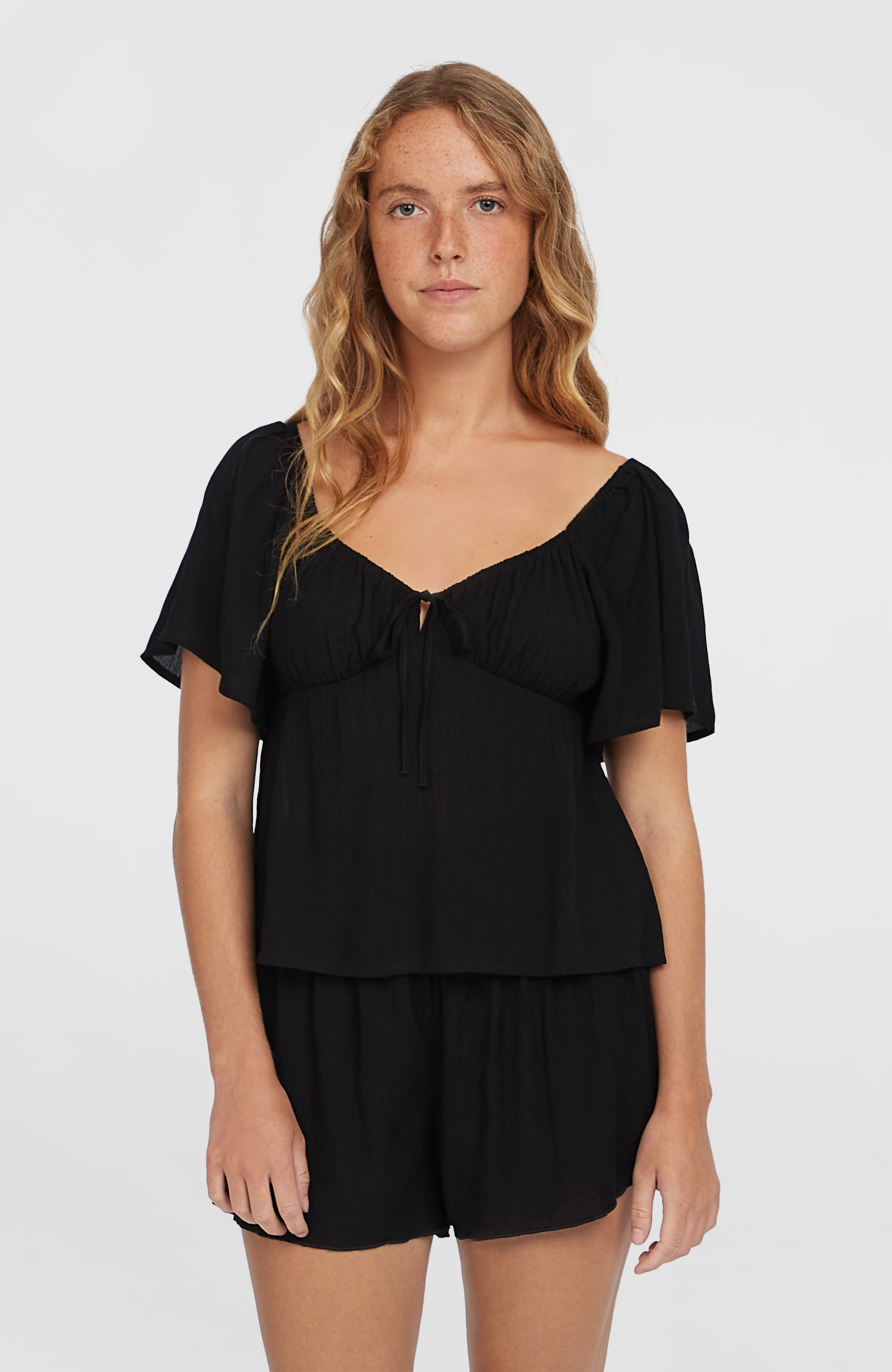 Image of ONeill Shorts "JOHNNY SMOCKED WAIST SHORTS" mit Cut-and-Sew-Bund, breiter, gesmokter Bund