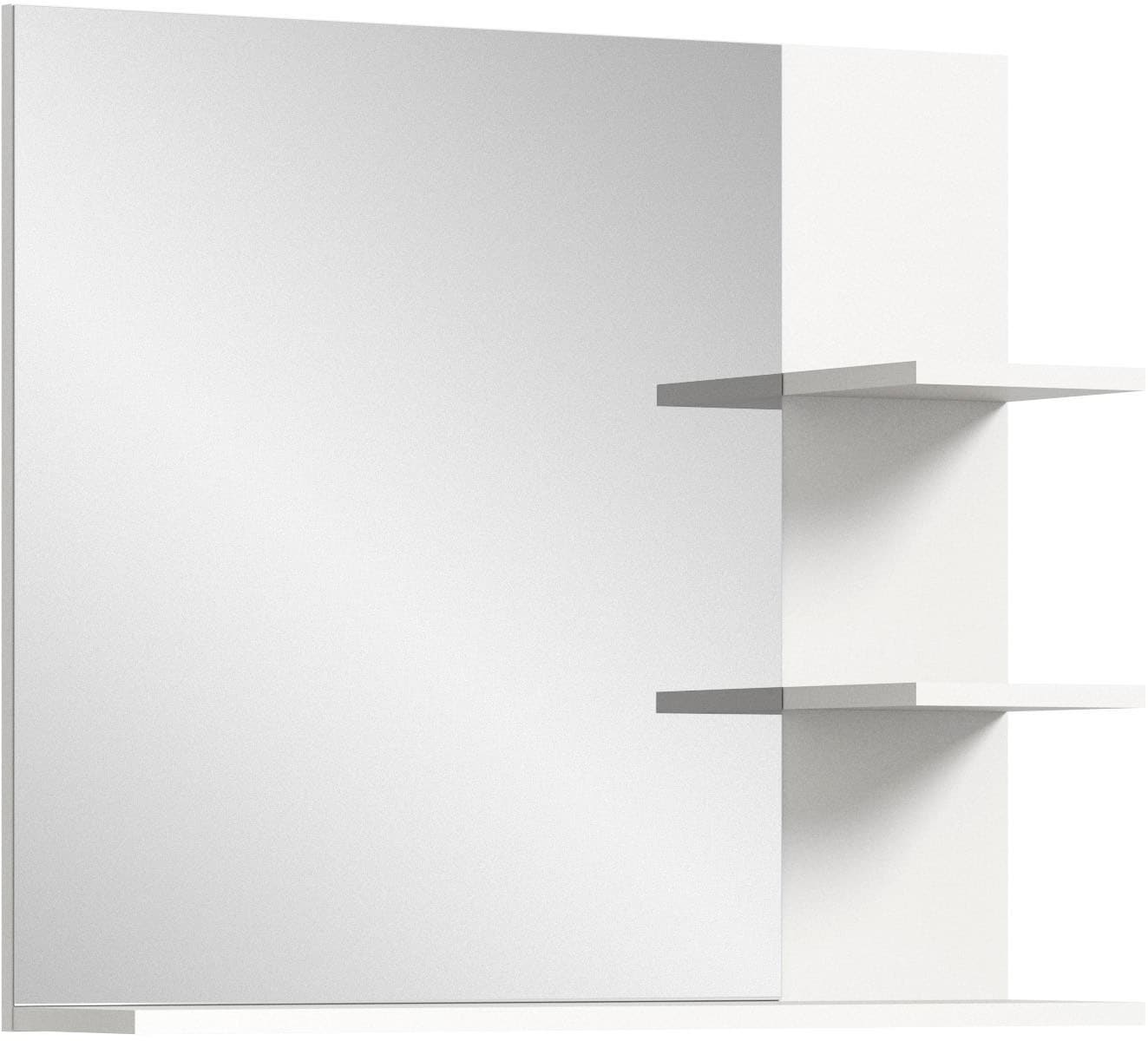 Image of welltime Spiegel "Landsby, Breite 80 cm, 3 Ablageböden, hochwertiges Spiegelglas" Badmöbel, Spiegel, Wandspiegel, Bad, Badezimmer