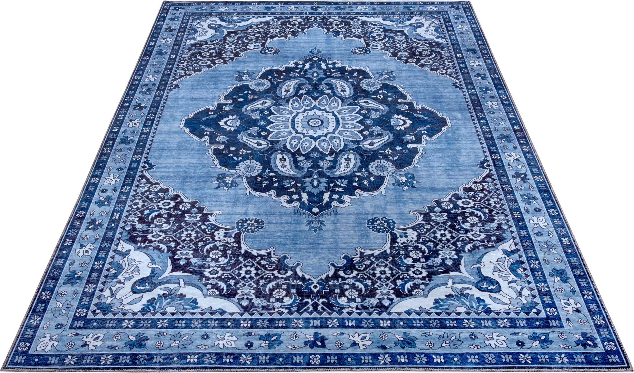 Image of ELLE DECORATION Designteppich »Hamadan Siah«, rechteckig, 7 mm Höhe, Orient Optik, Vintage Design, Wohnzimmer, Schlafzimmer, Robust, Pflegeleicht, gekettelt, kräftige Farben bei Ackermann Versand Schweiz