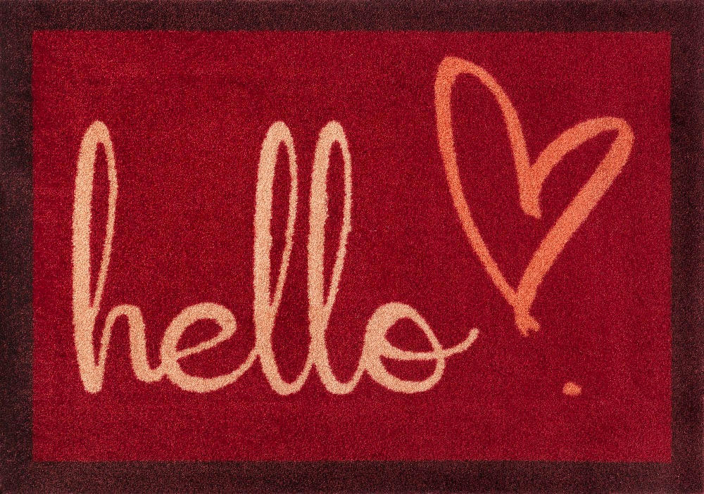 Image of wash+dry by Kleen-Tex Fussmatte »Hello Heart«, rechteckig, 9 mm Höhe, Schmutzfangmatte, mit Spruch, In- und Outdoor geeignet, waschbar bei Ackermann Versand Schweiz