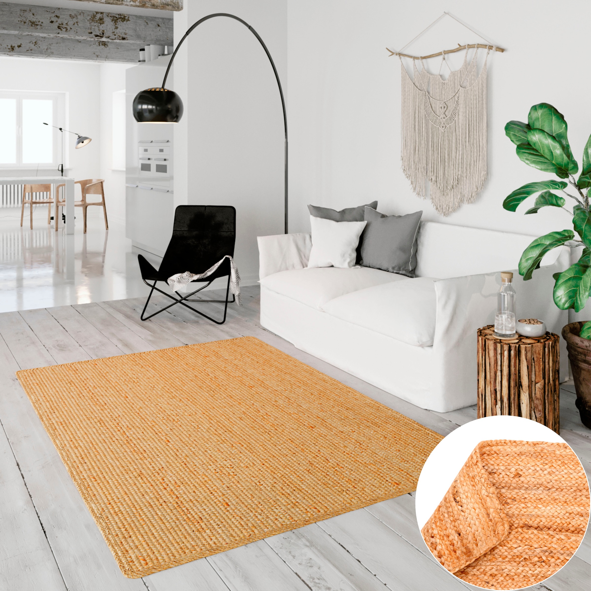 Image of GOODproduct Teppich "Bjarka" rechteckig 10 mm Höhe meliert, 100% Jute, handgewebt, auch als Läufer & in rund erhältlich