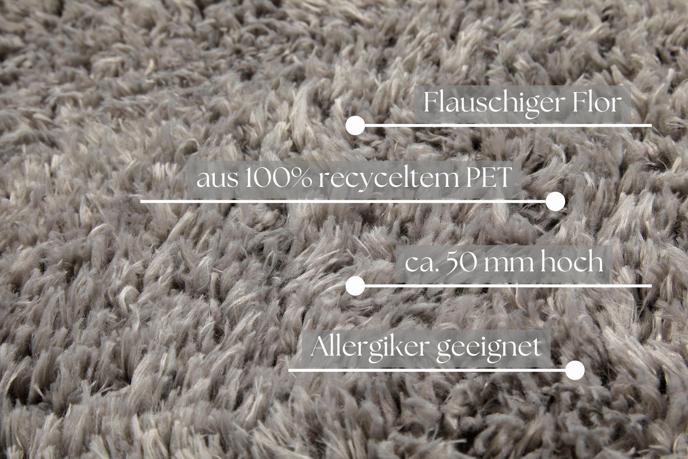 my home Hochflor-Teppich »Josetta, auch als Läufer erhältlich«, rechteckig, 50 mm Höhe, Langflor, Shaggy, dichter weicher Hochflor, uni farben, Wohnzimmer