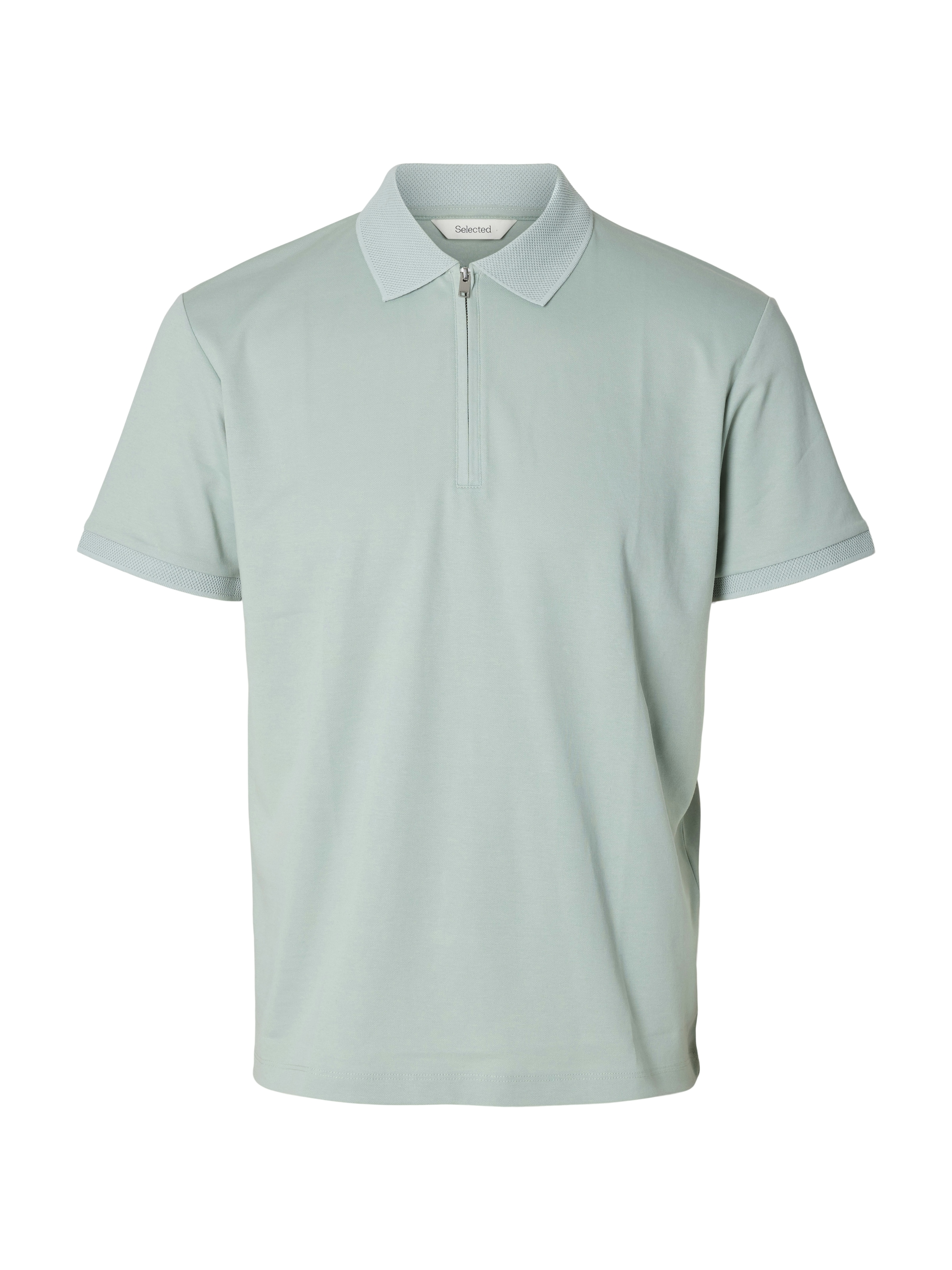 SELECTED Poloshirt »SLHFAVE ZIP SS POLO NOOS« Baumwollmischung, regular fit