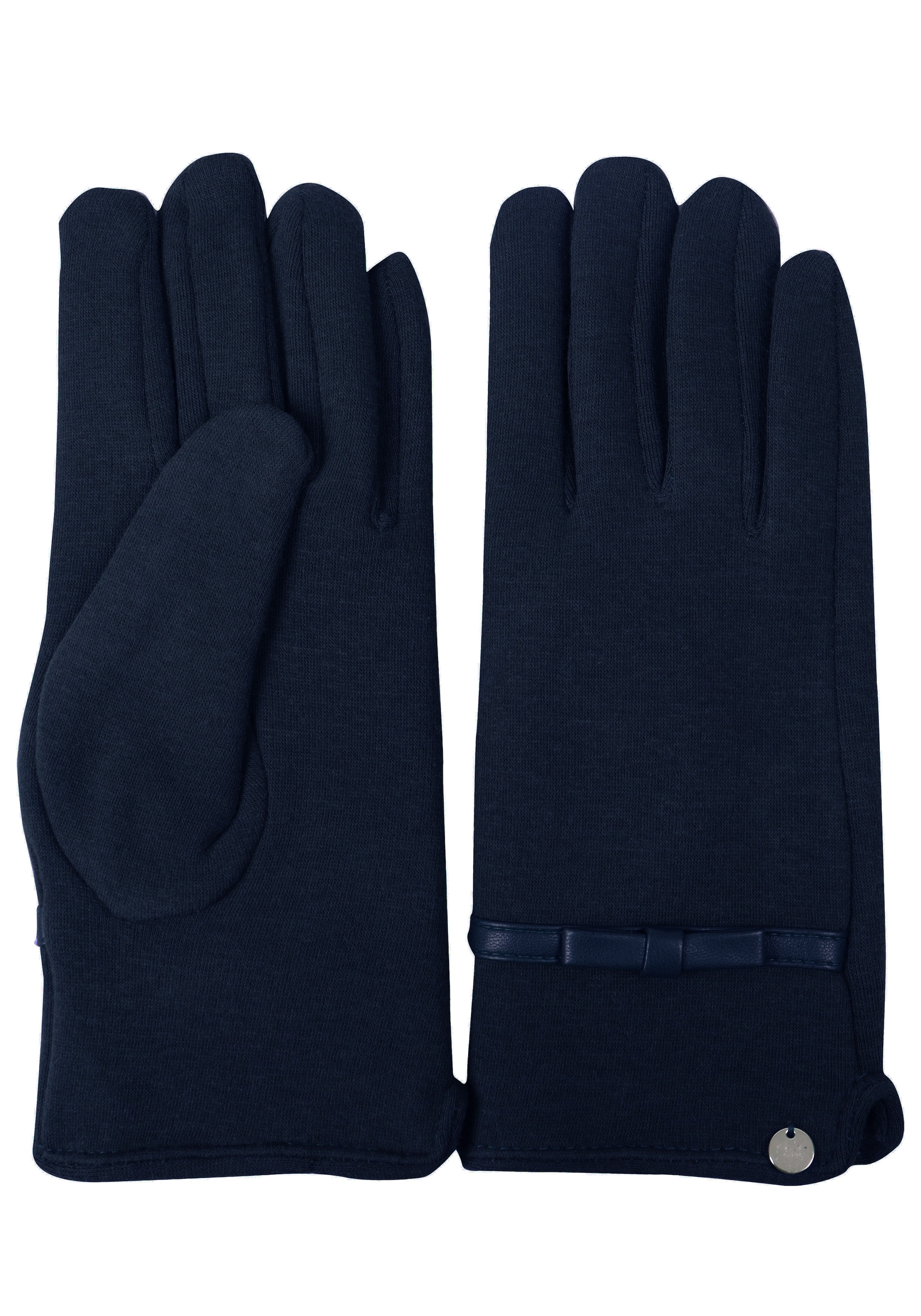 Capelli New York Gants tricotés 1 Paar,  mit Zierschleife, Metall-Logo, Feinstrick