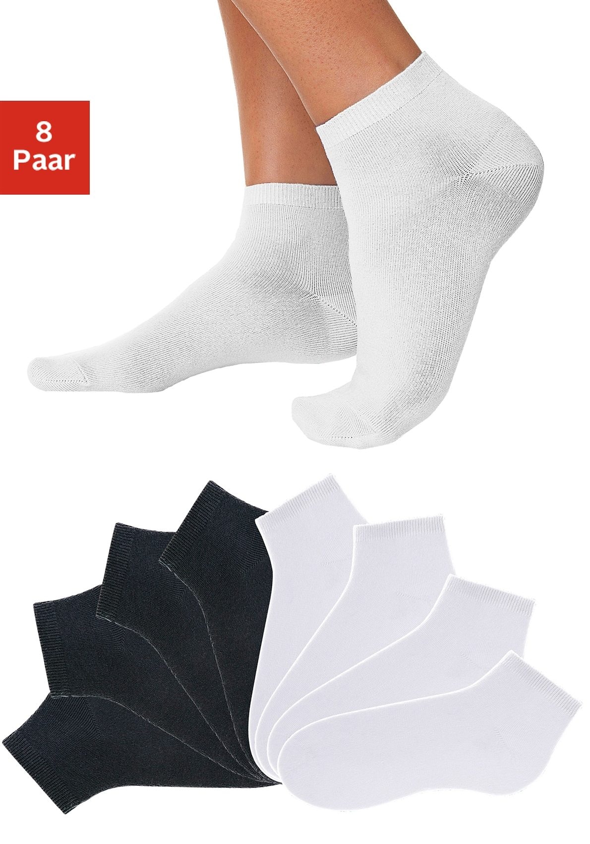 Go in Kurzsocken, (Packung, 8 Paar), uni in Basic Farben