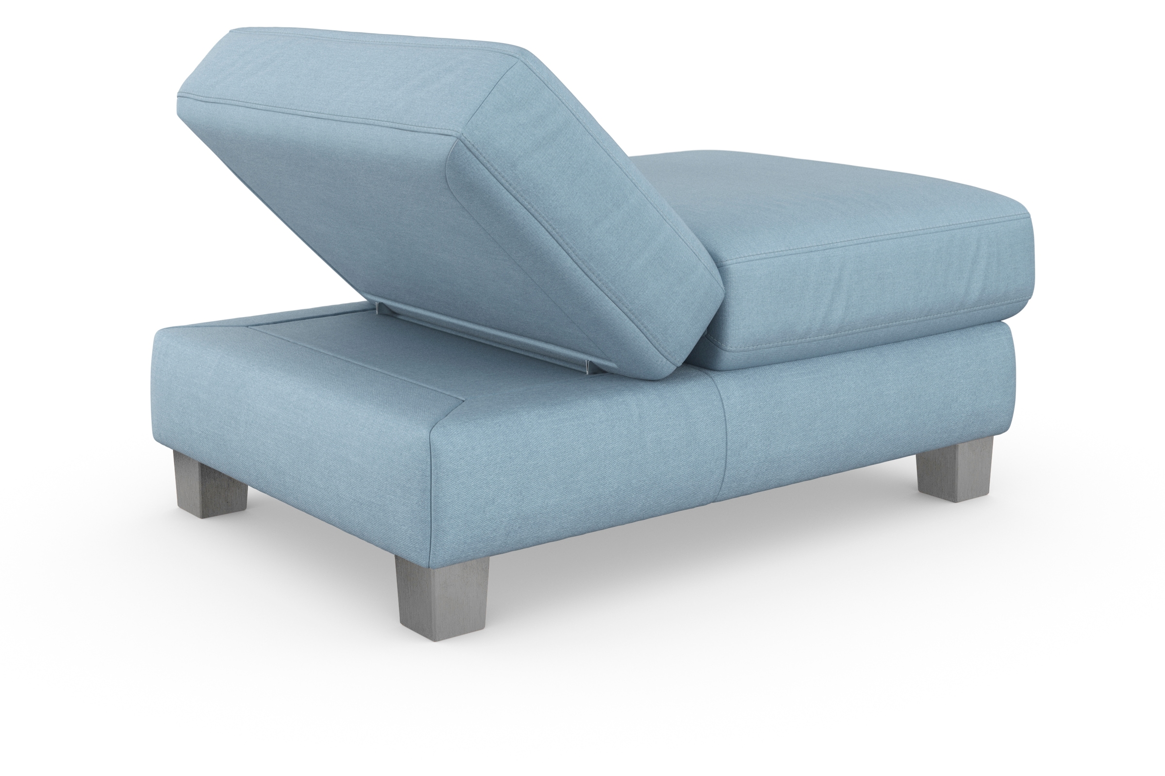 sit&more Polsterhocker »Dundee«, mit Klappfunktion, Federkern und hochwertigen Edelstahlfüssen