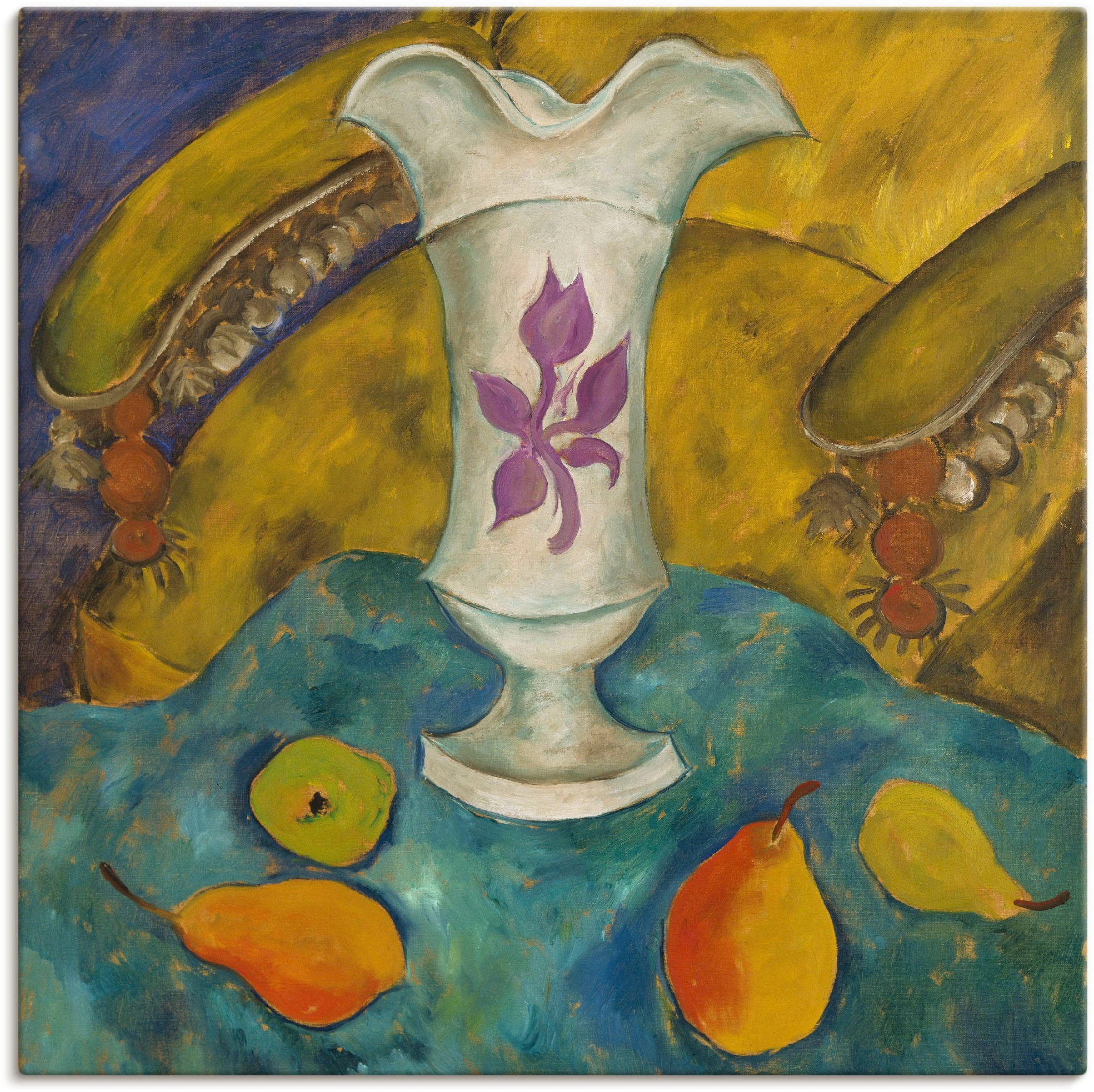 Image of Artland Wandbild »Stillleben mit weisser Vase und Früchten«, Arrangements, (1 St.), in vielen Grössen & Produktarten - Alubild / Outdoorbild für den Aussenbereich, Leinwandbild, Poster, Wandaufkleber / Wandtattoo auch für Badezimmer geeignet bei Ackermann