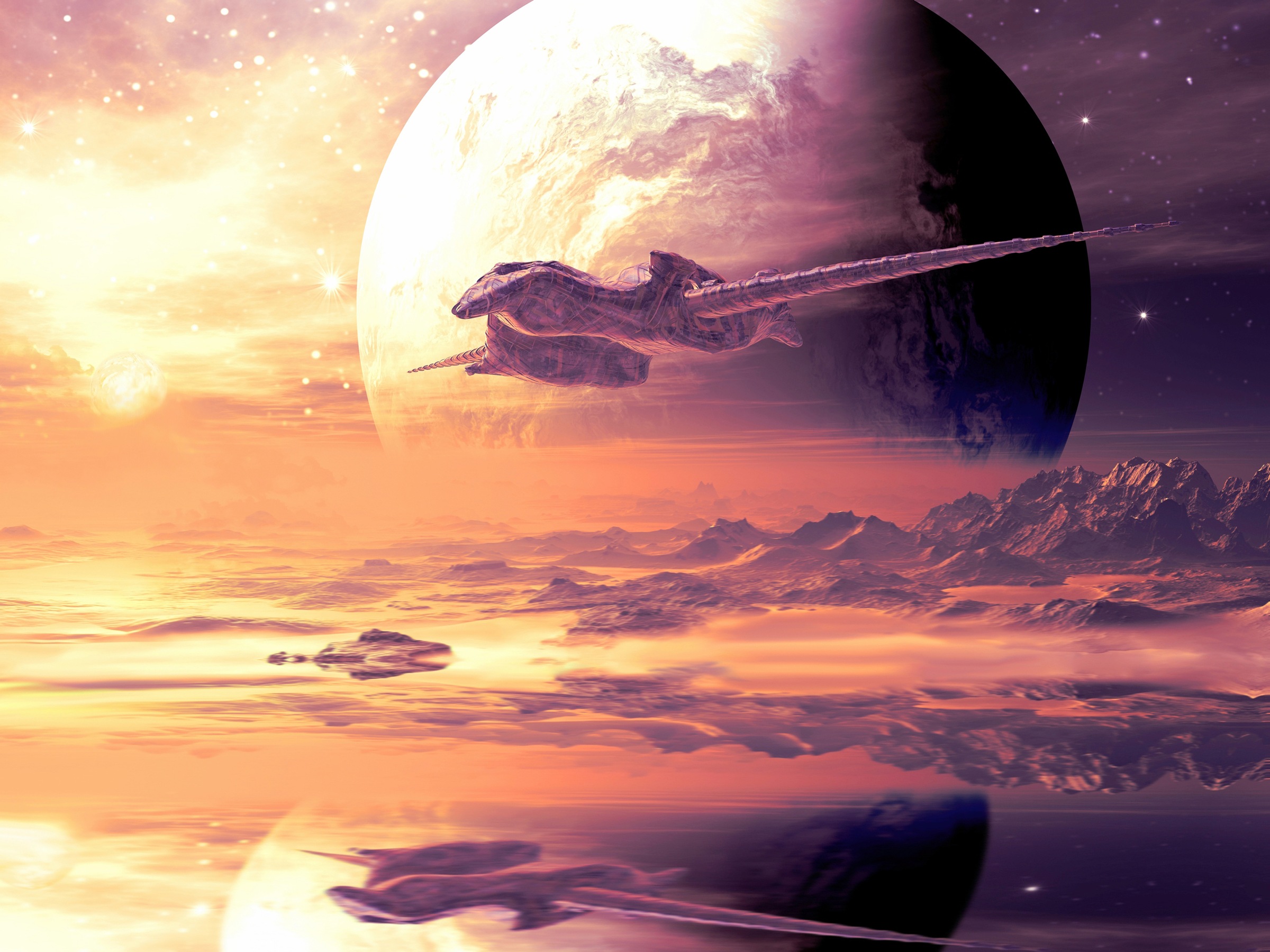 Image of Papermoon Fototapete »PLANETEN-FANTASIE FUTURISTISCH ALIEN MOON GALAXIE XXL«, Vliestapete, hochwertiger Digitaldruck, inklusive Kleister bei Ackermann Versand Schweiz