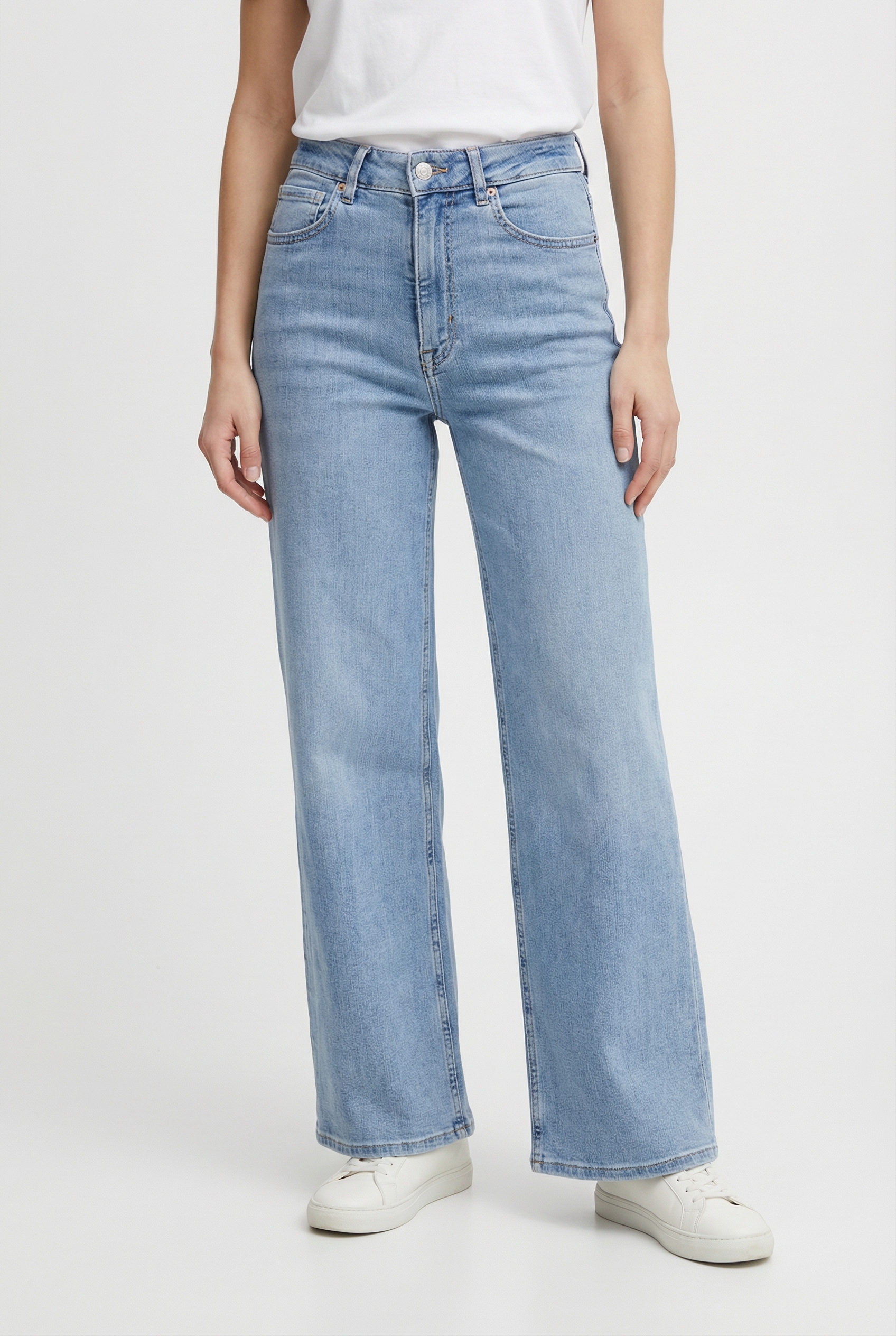 Image of ONLY High-waist-Jeans "ONLMADISON BLUSH HW CP WD DNM CRO371NOOS" wide fit, knöchelfrei
