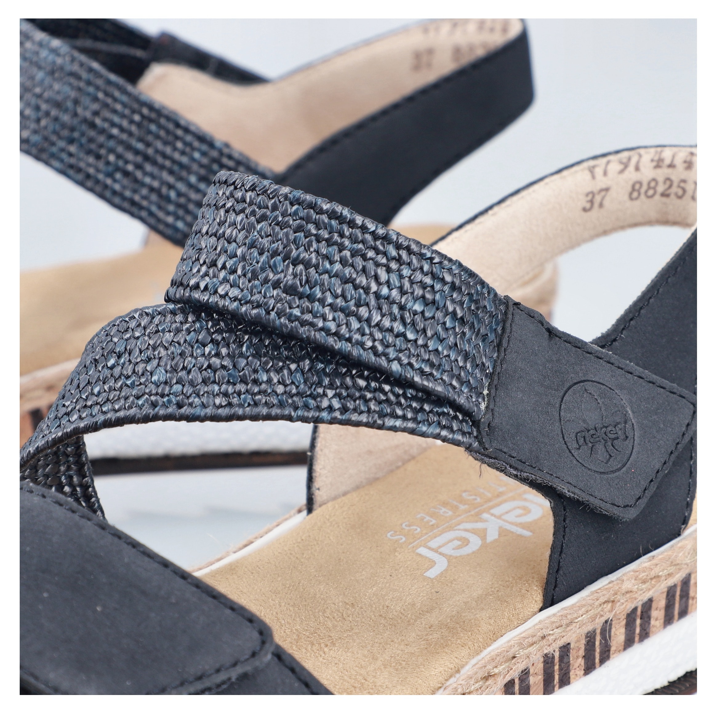 Rieker Sandales compensées  Riemchensandale, Sommerschuh, Urlaubschuh mit Klettriemchen