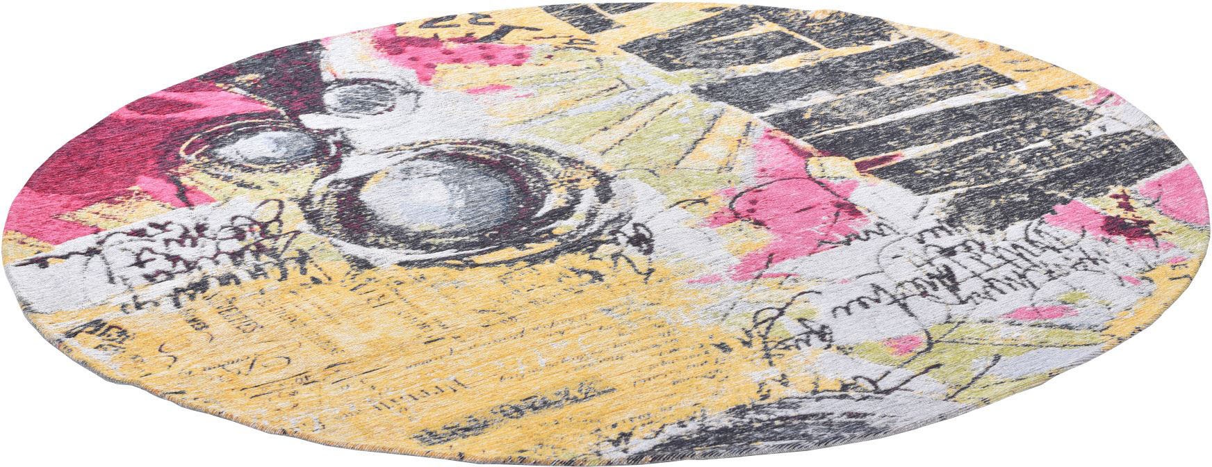 Image of Gino Falcone Teppich »Cosima-107«, rund, 3 mm Höhe, flachgeweber Jaquard-Teppich, mit Chenillegarn, modernes Design, Wohnzimmer bei Ackermann Versand Schweiz