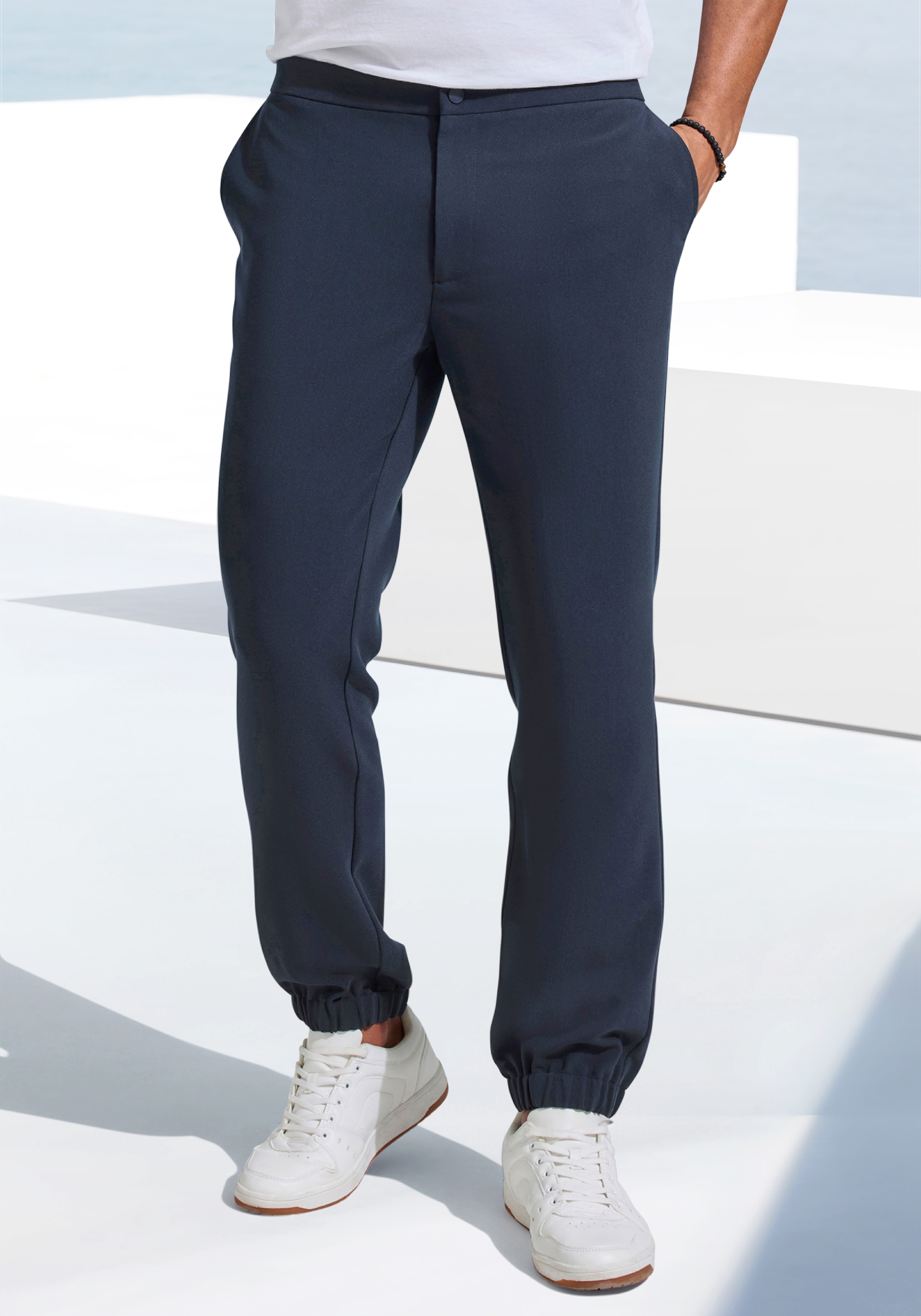 Image of John Devin Stoffhose "mit elastischen Bündchen", aus leicht dehnbarer Webqualität
