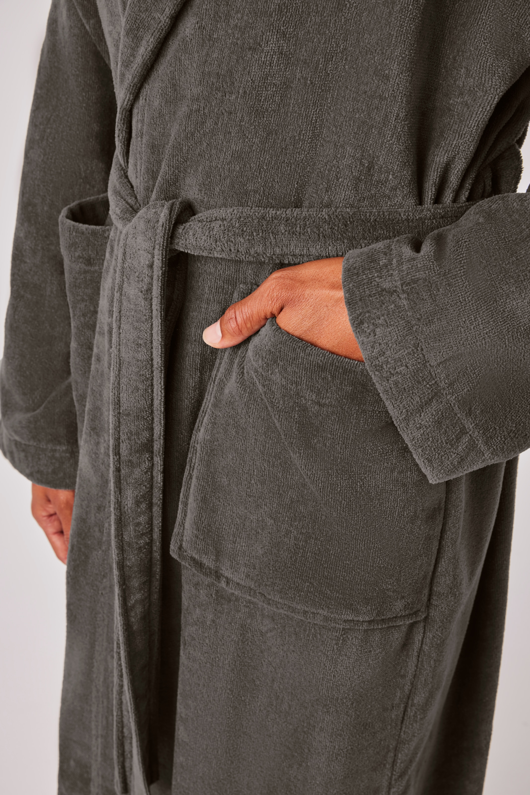 my home Peignoir de bain unisexe »Regona, Hotelbademantel, Morgenmantel, Standardlänge & Überlänge« 1 cuis Damen & Herren, mit Taschen, flauschig, weich, Velours, Sauna & Spa