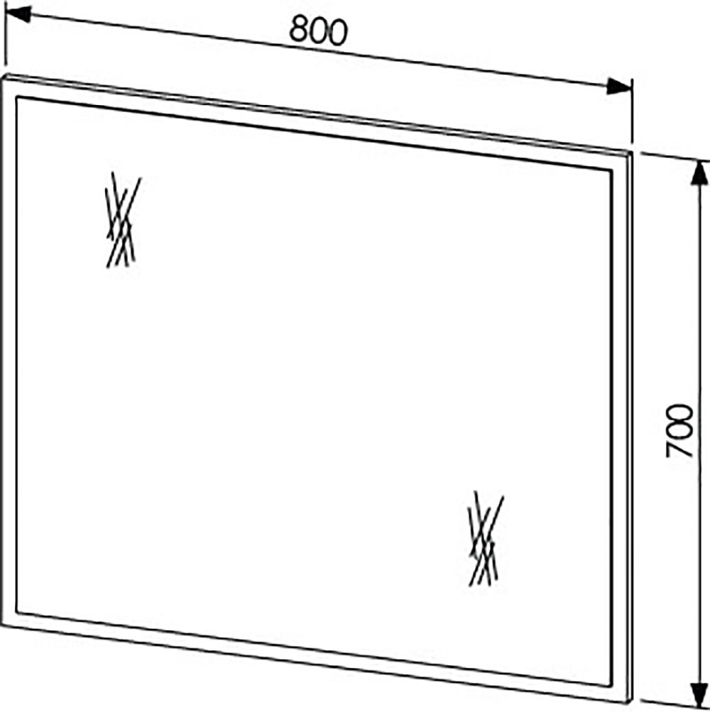 Innostyle Miroir de vestiaire »Memphis Wandspiegel, 80x70x2cm (B/H/T)« Cadre