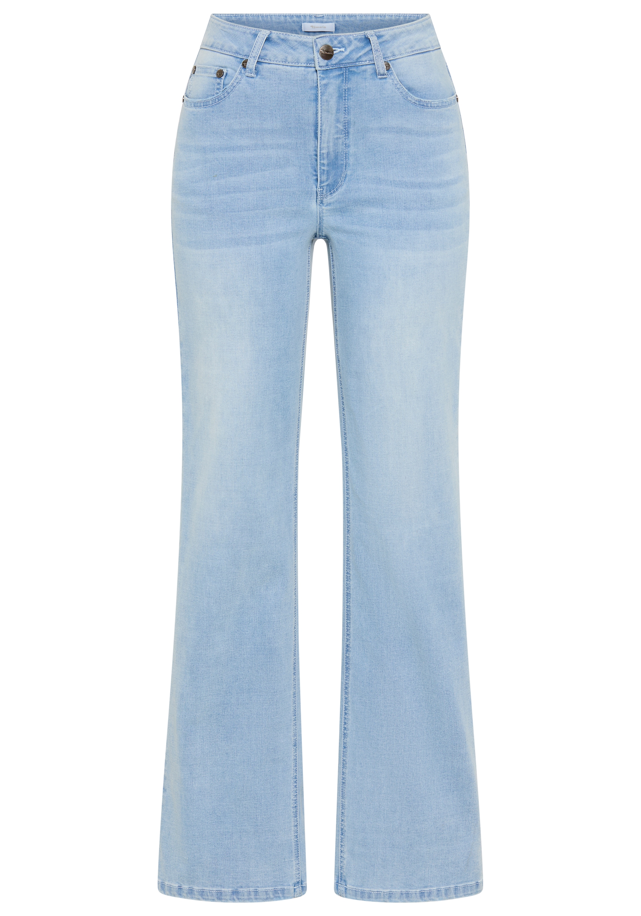 Tamaris Jeans large hohe Leibhöhe, langer Schnitt, mit Knopf-Applikationen