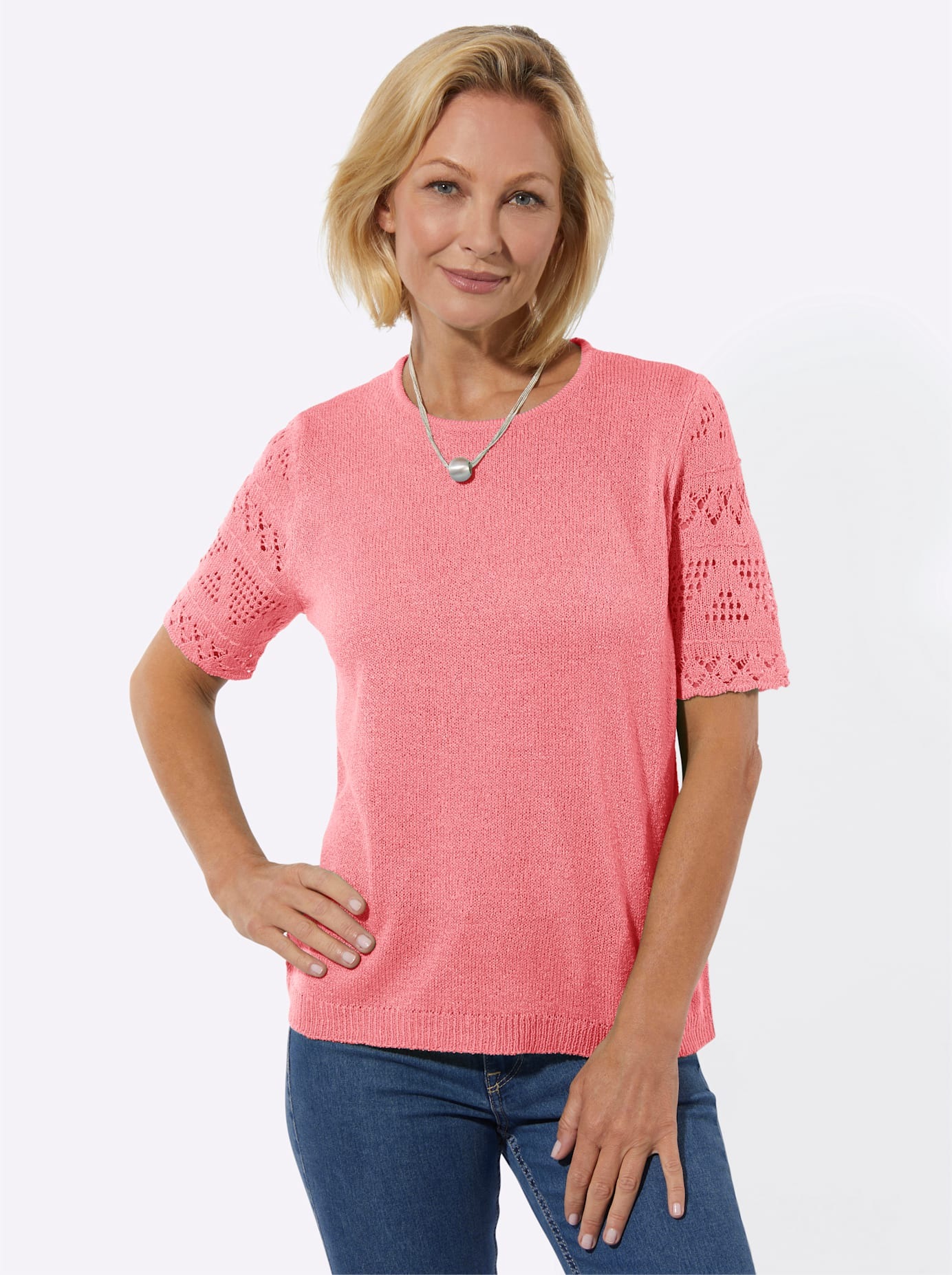 Classic Basics Pull à manches courtes »Bouclé-Pullover«