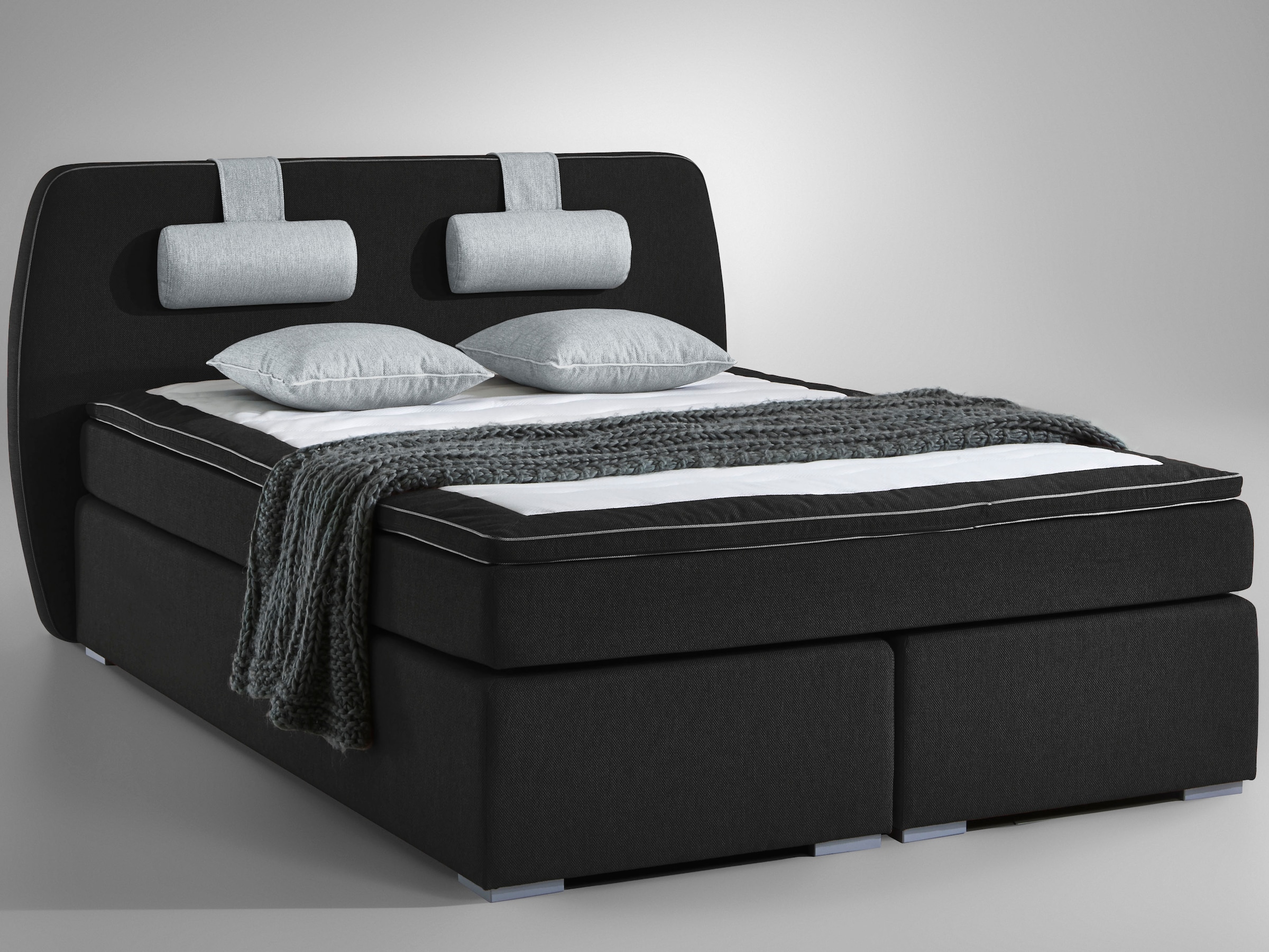 ATLANTIC home collection Lit boxspring »Rex« avec topper et coussin cervical réglable